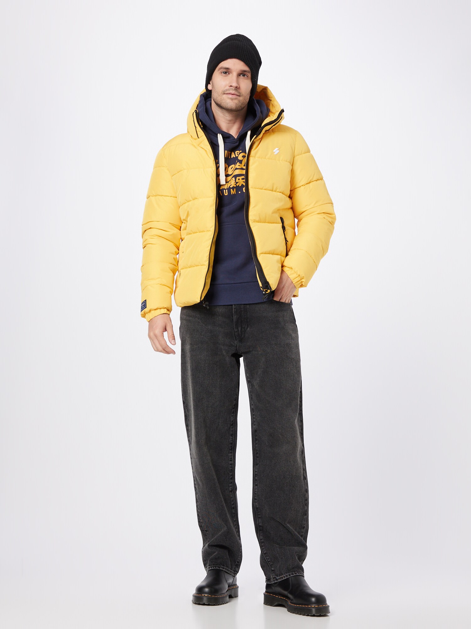 Superdry & Co Zimná bunda žltá / čierna (obrázok 4)