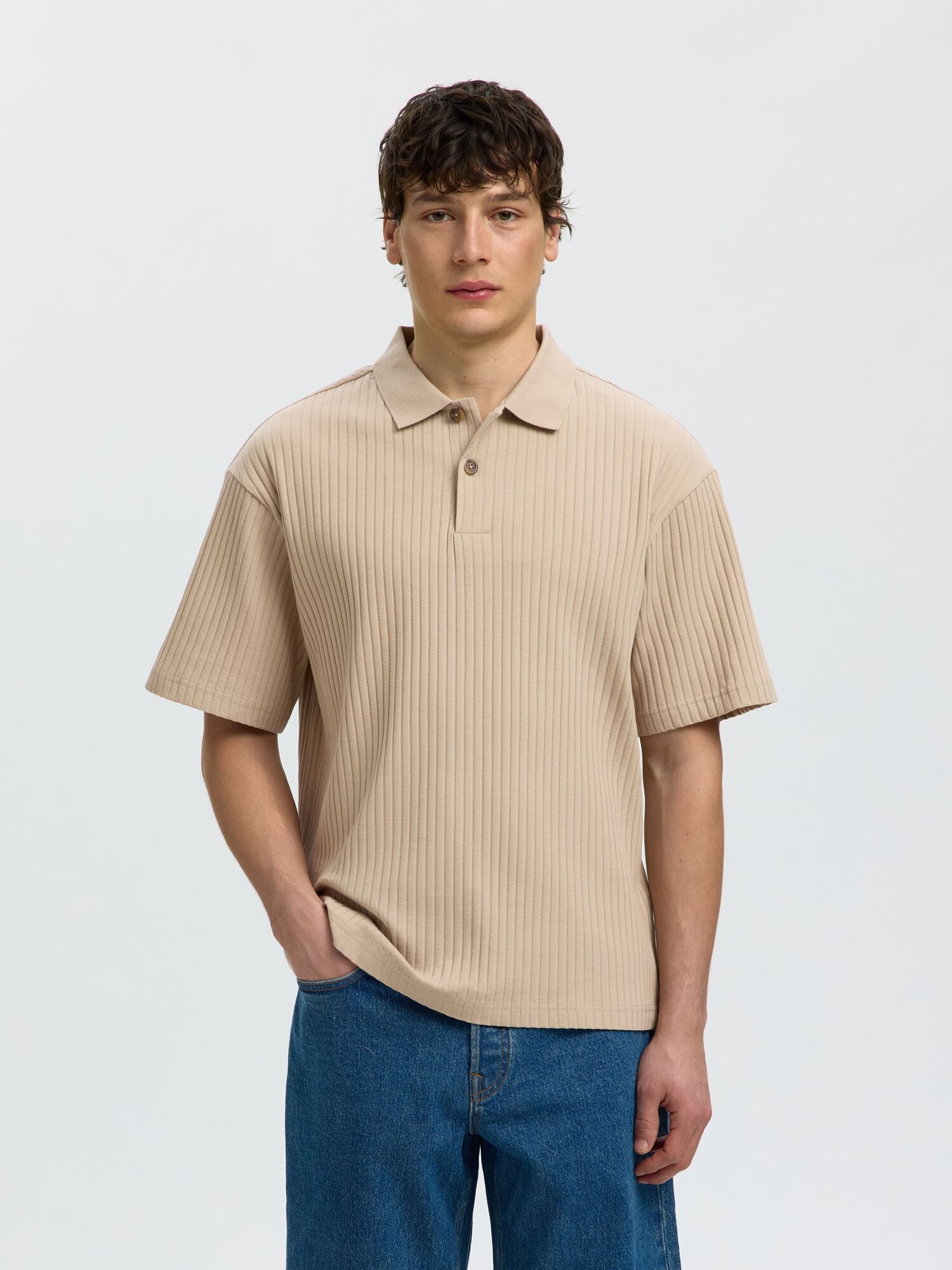 SELECTED Camiseta  greige