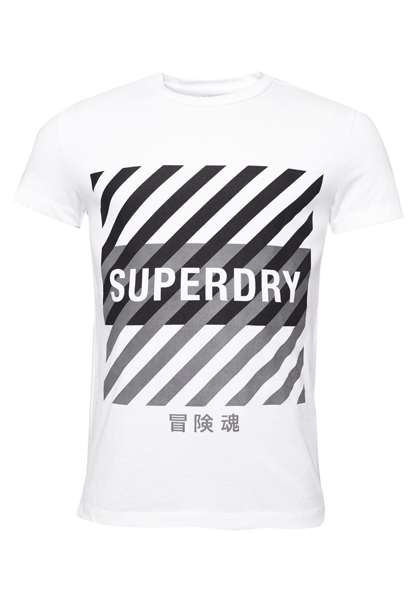 Superdry Sportiniai marškinėliai  juoda / pilka / balkšva