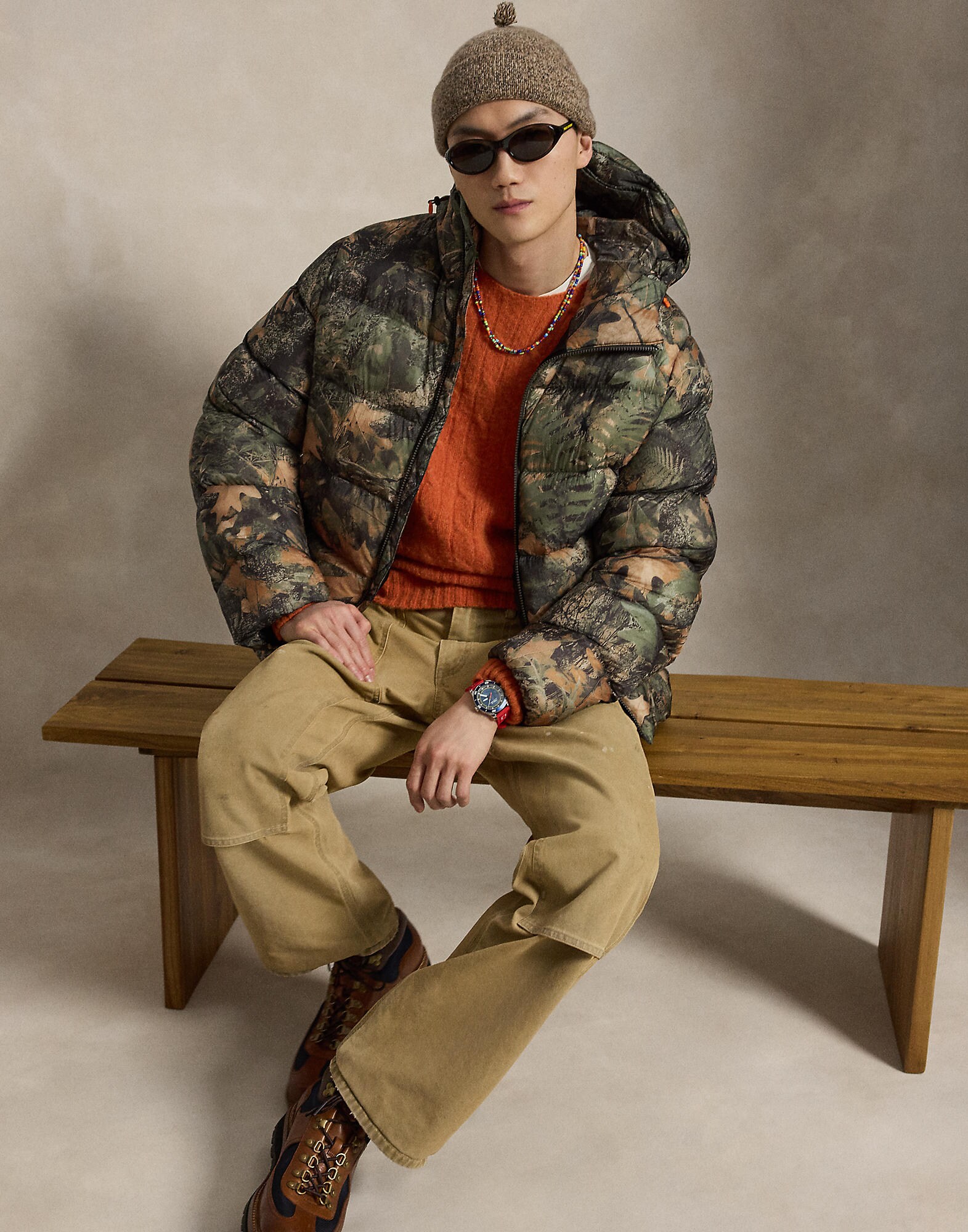 Polo Ralph Lauren Chaqueta de invierno  capuchino / oliva / negro – imagen 4