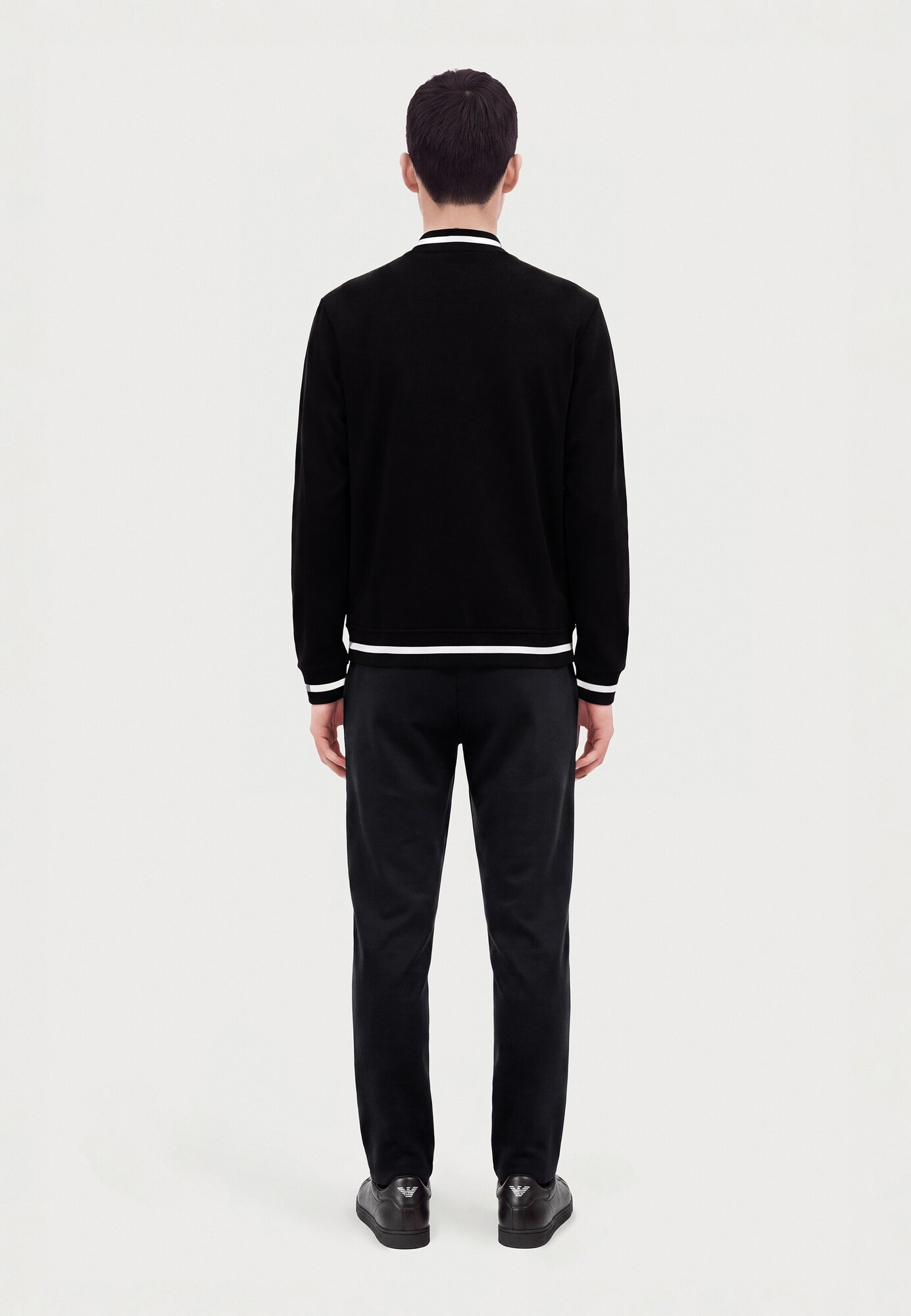 EA7 Emporio Armani Sudadera con cremallera negro / blanco – imagen 10