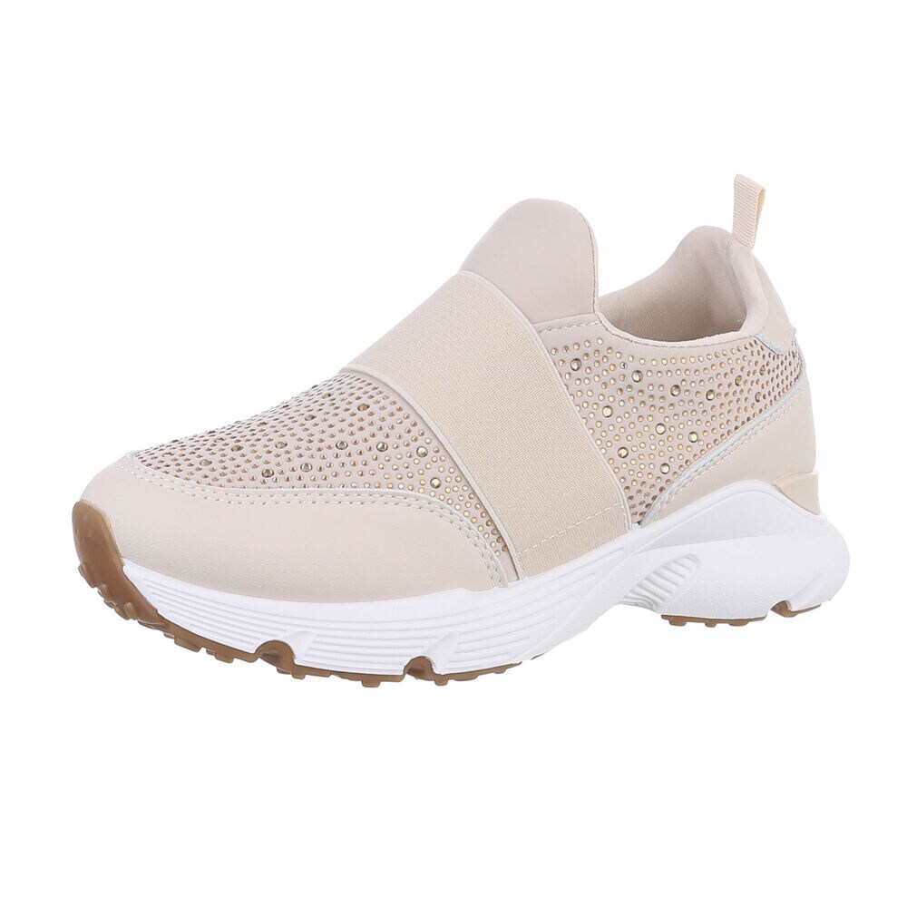 Ital-Design Sneaker low Damen Größe 39 beige / weiß