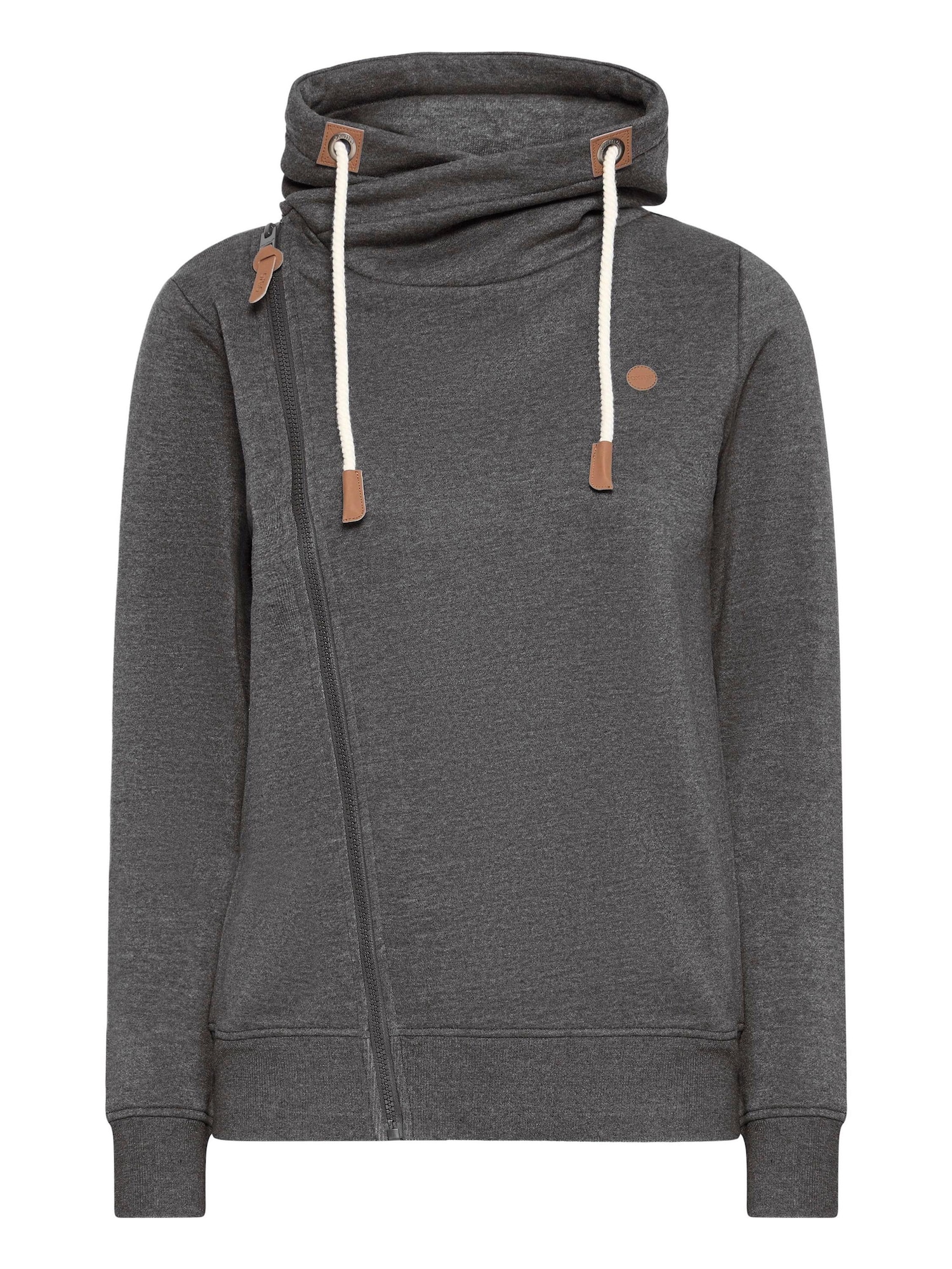 Oxmo Sudadera con cremallera 'Mille'  brocado / gris oscuro