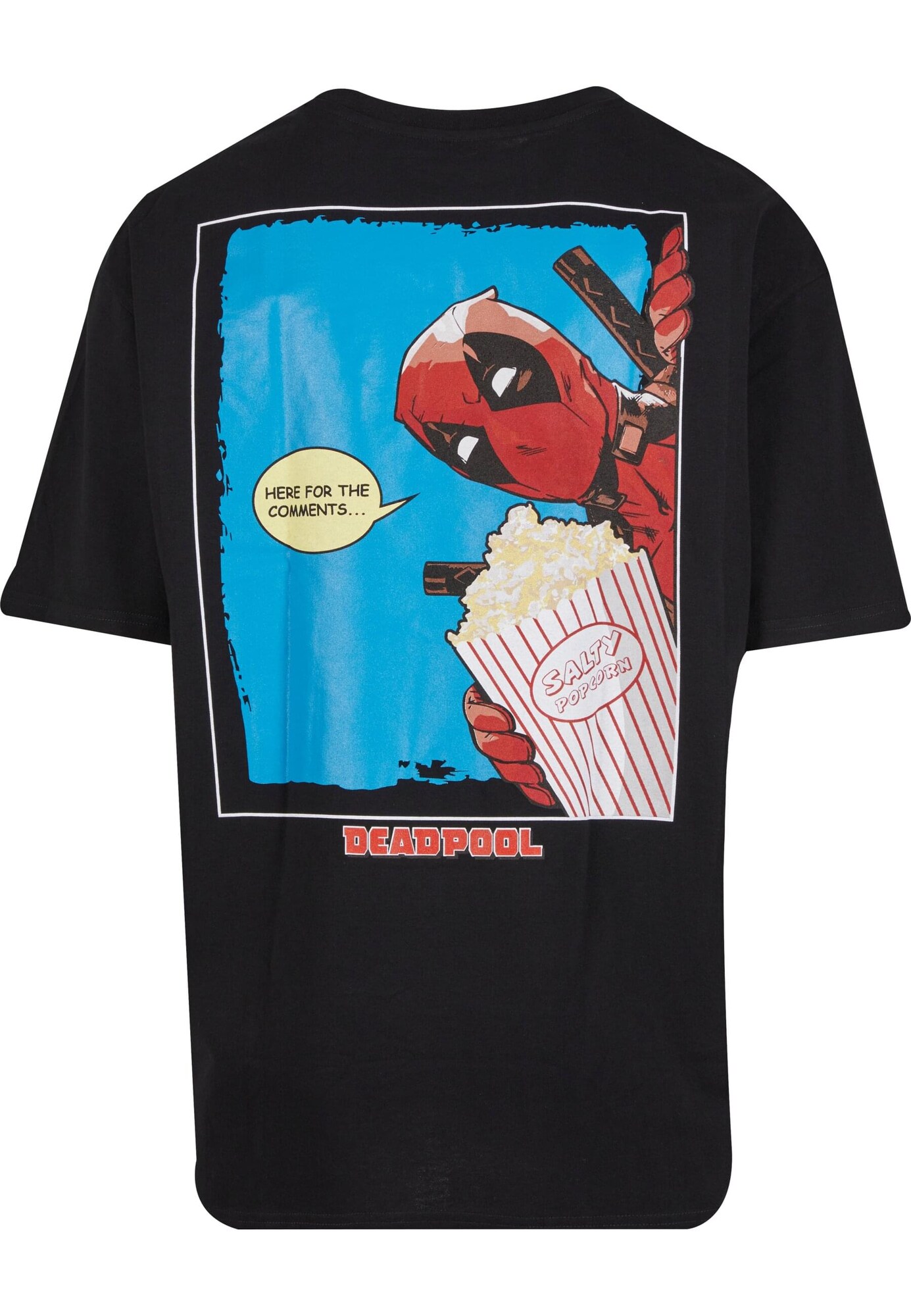 MT Upscale Póló 'Deadpool Salty Popcorn'  azúr / piros / fekete / fehér termék 2. képe
