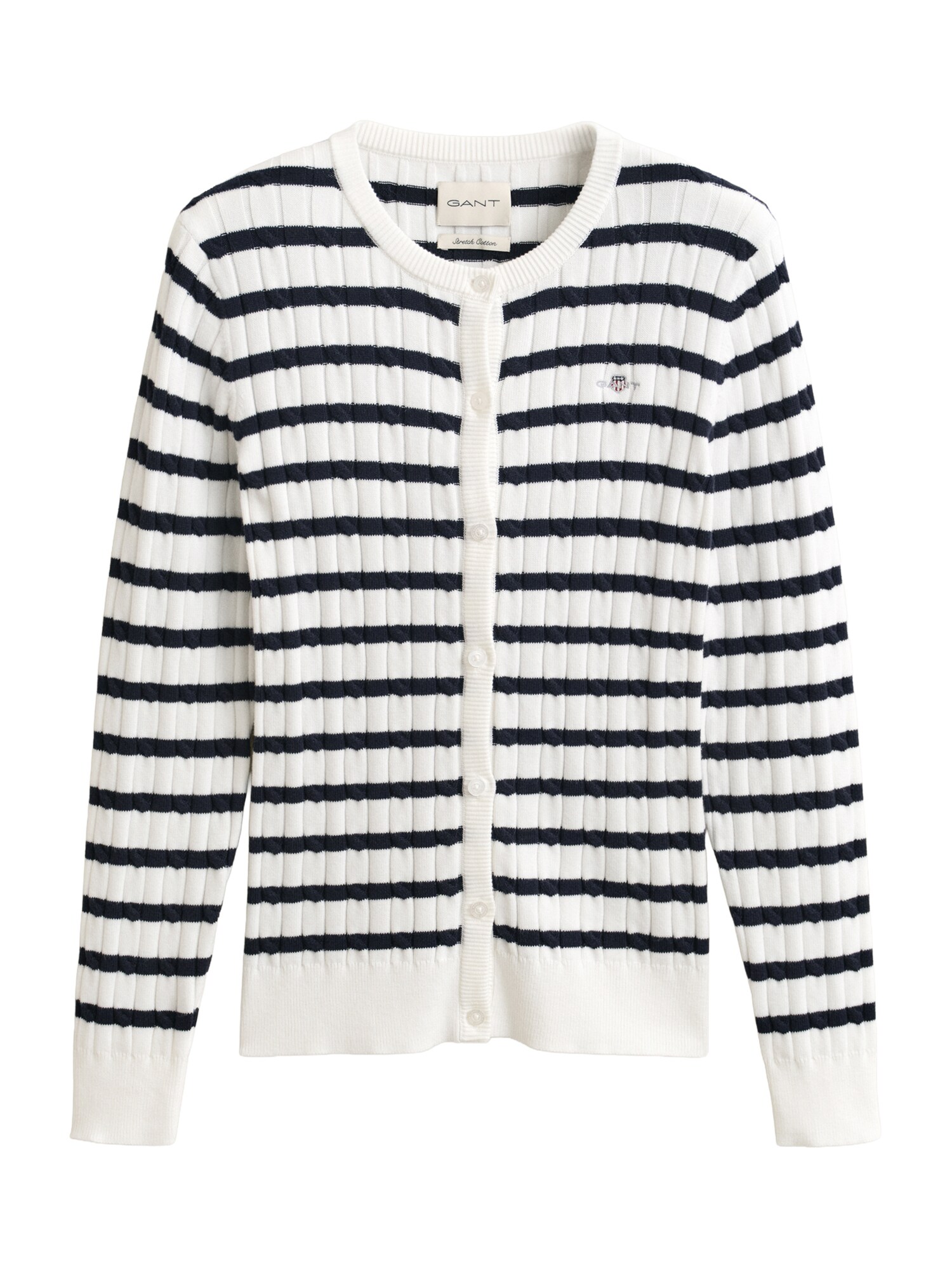 GANT Geacă tricotată  negru / alb