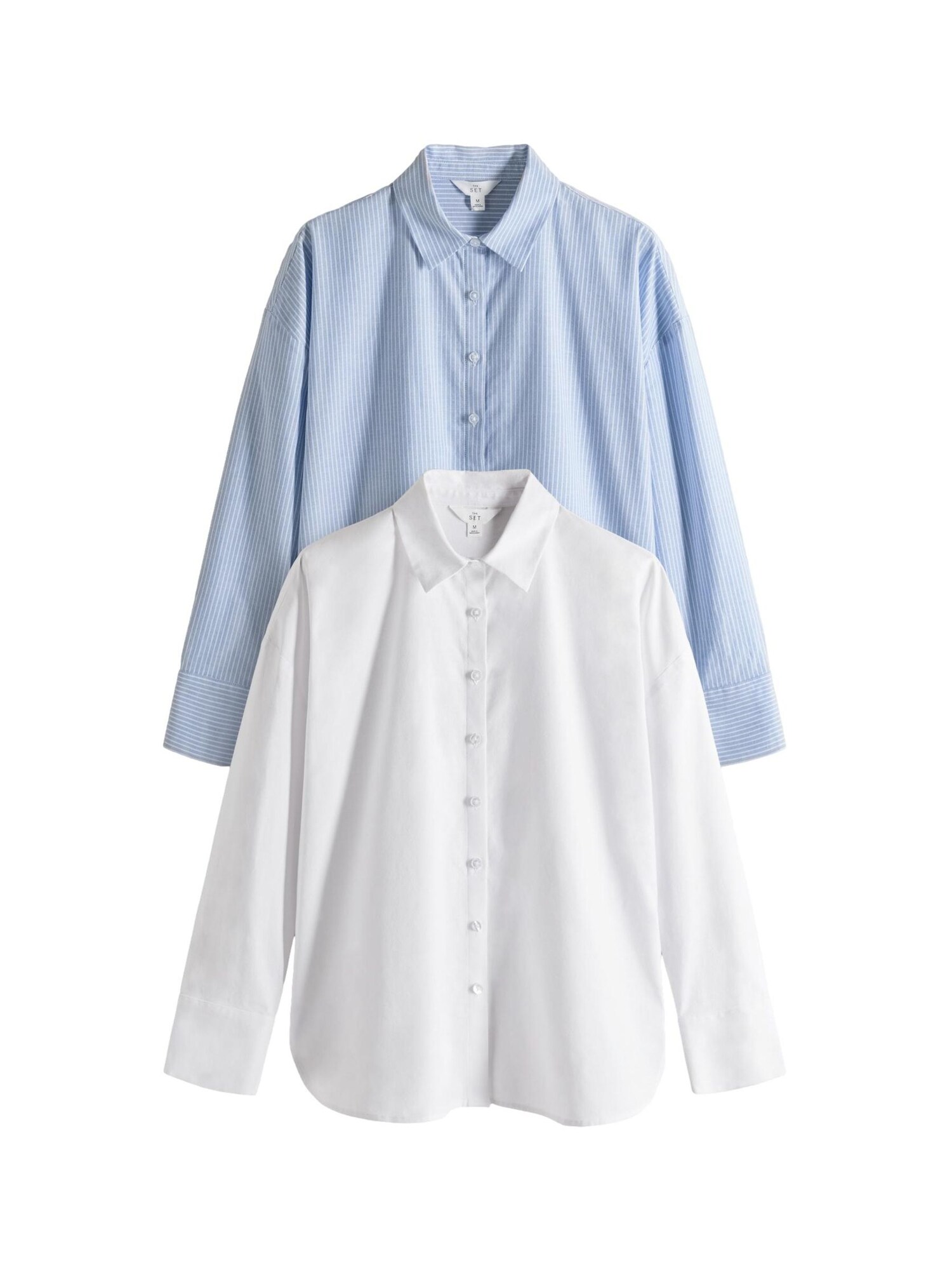 The Set Bluză  albastru deschis / alb