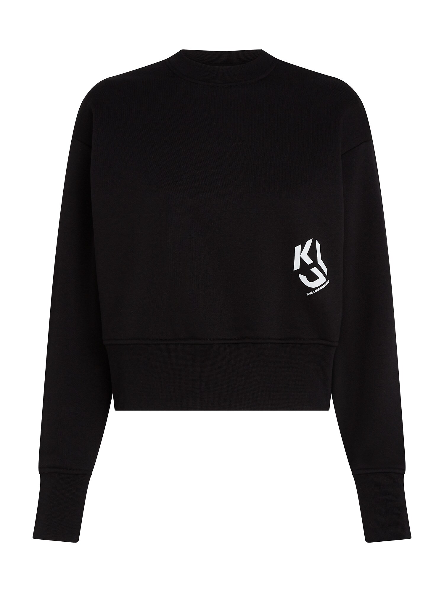 KARL LAGERFELD JEANS Bluză de molton  negru / alb