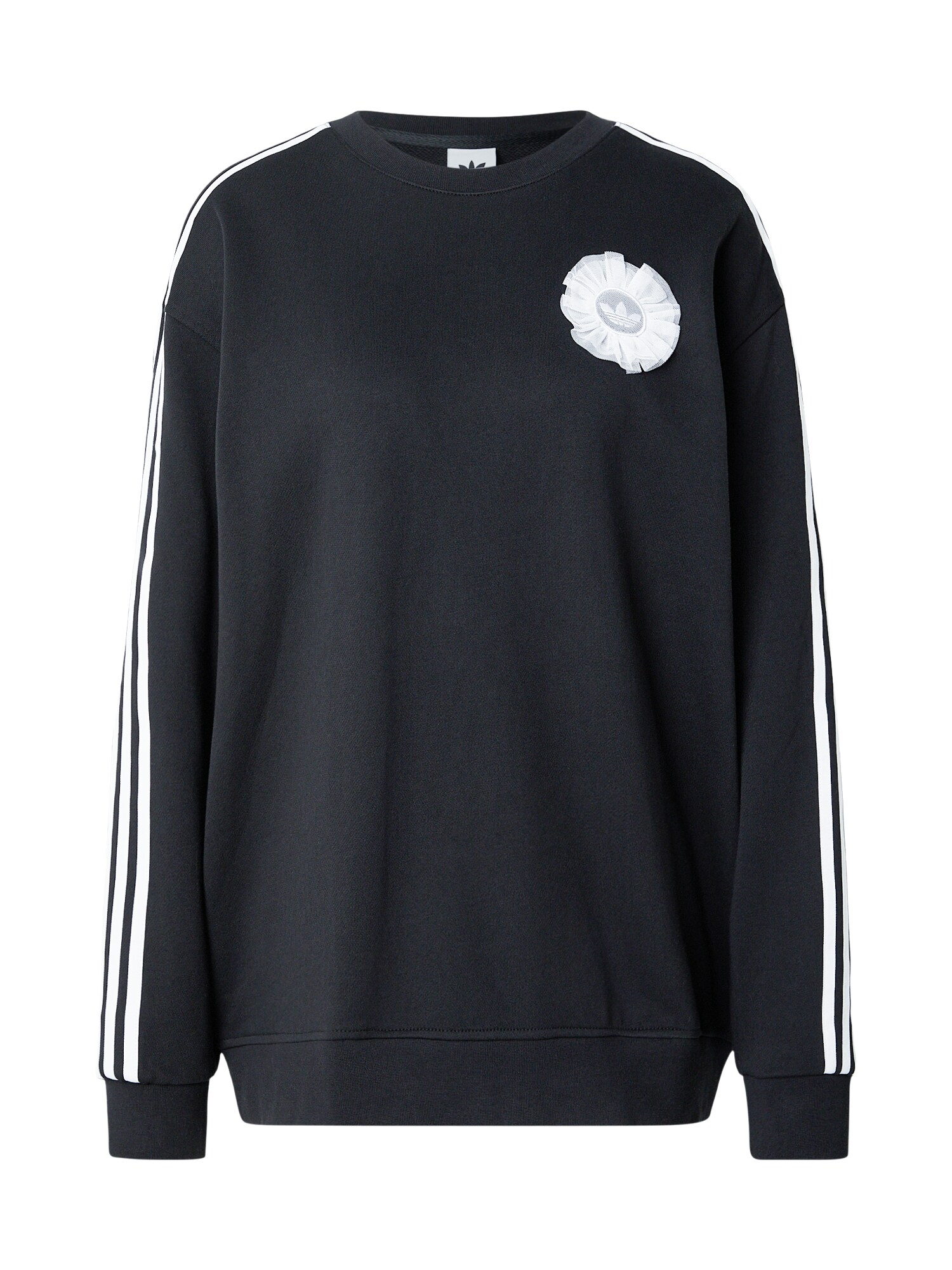 ADIDAS ORIGINALS Bluză de molton  negru / alb