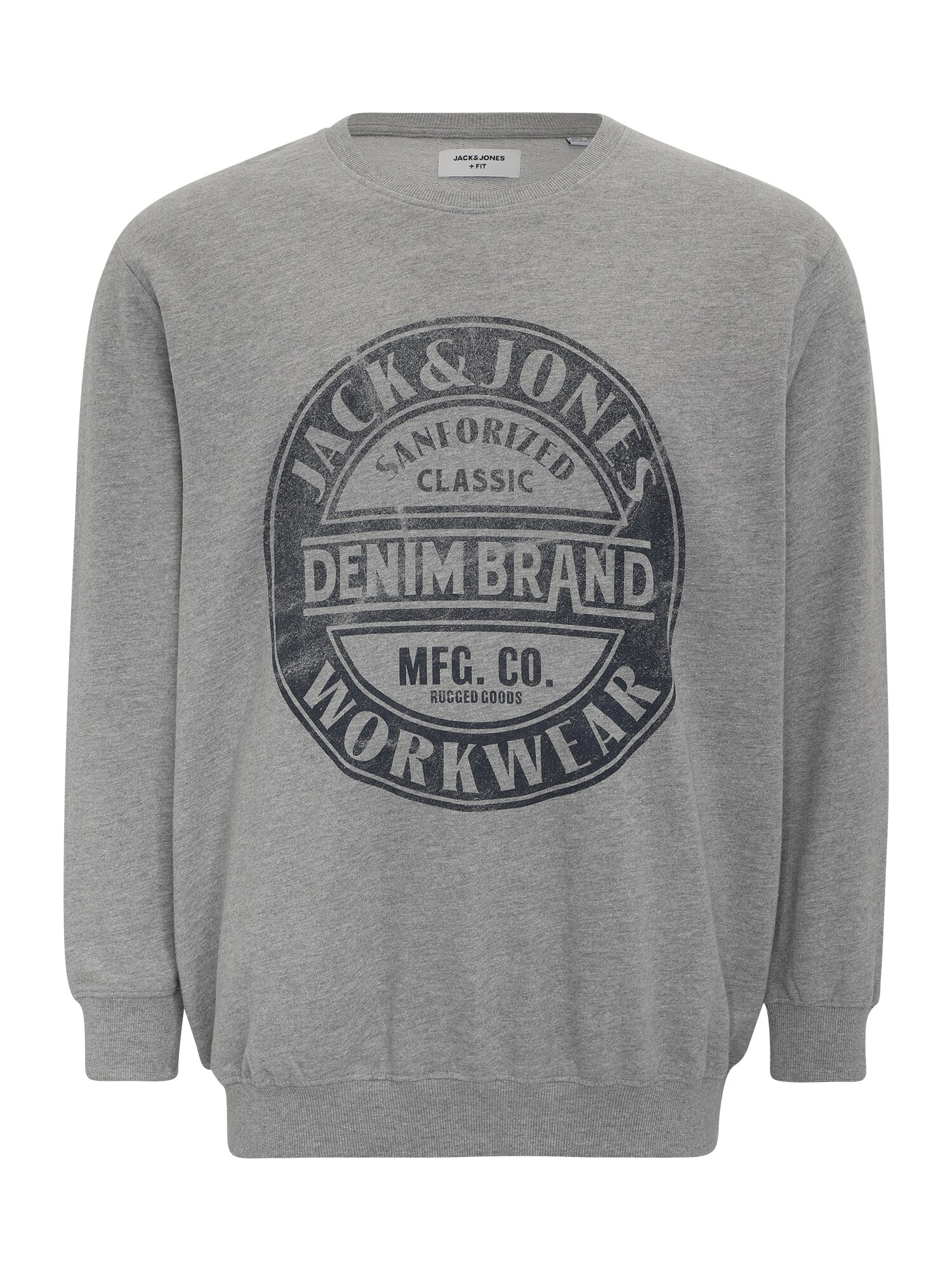 Jack & Jones Plus Mikina 'JJJEANS'  svetlosivá / čierna