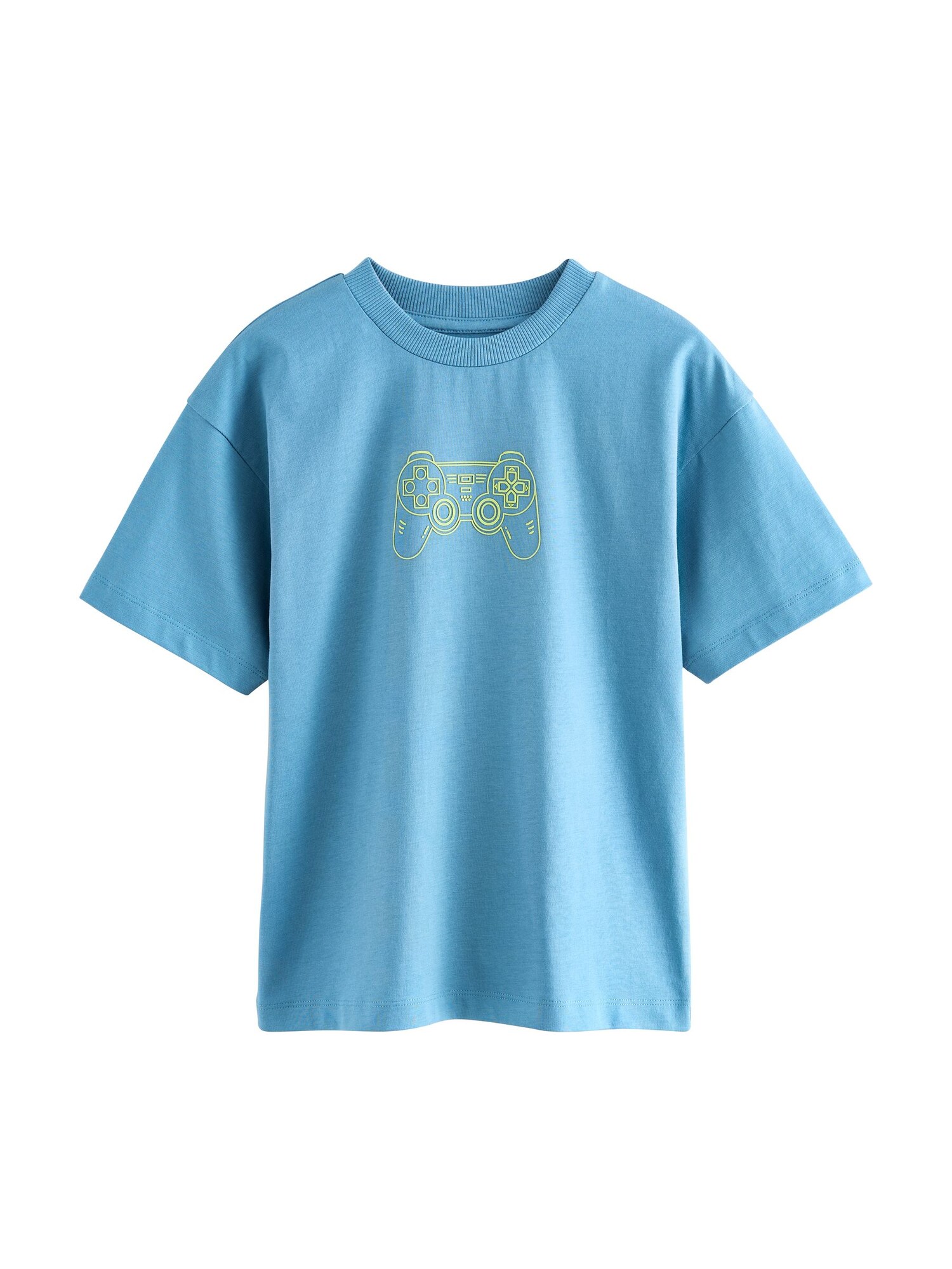 Next Tricou  azur / verde neon