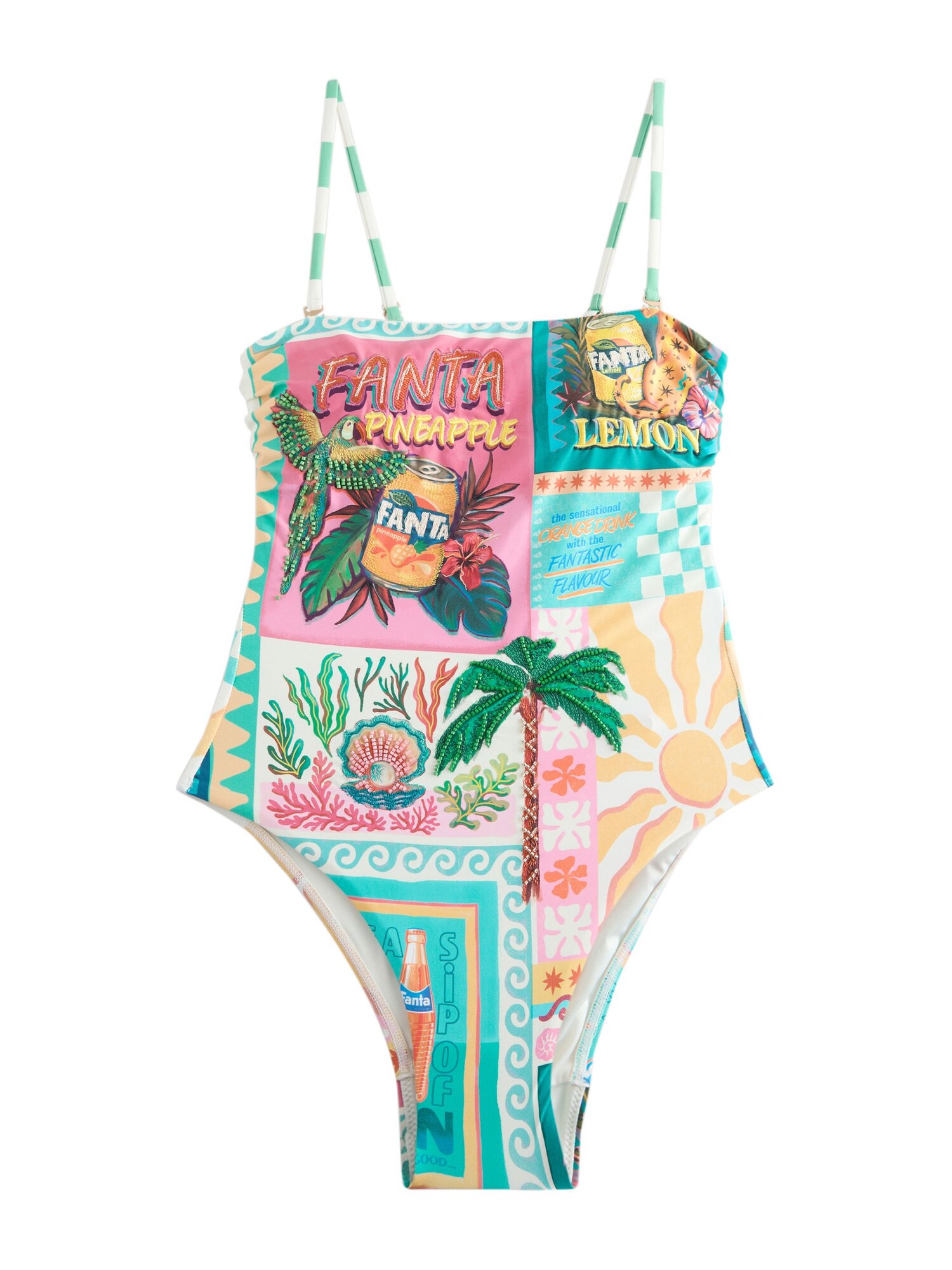 Next Shaping-badpak Aqua / Groen / Lichtoranje / Lichtroze