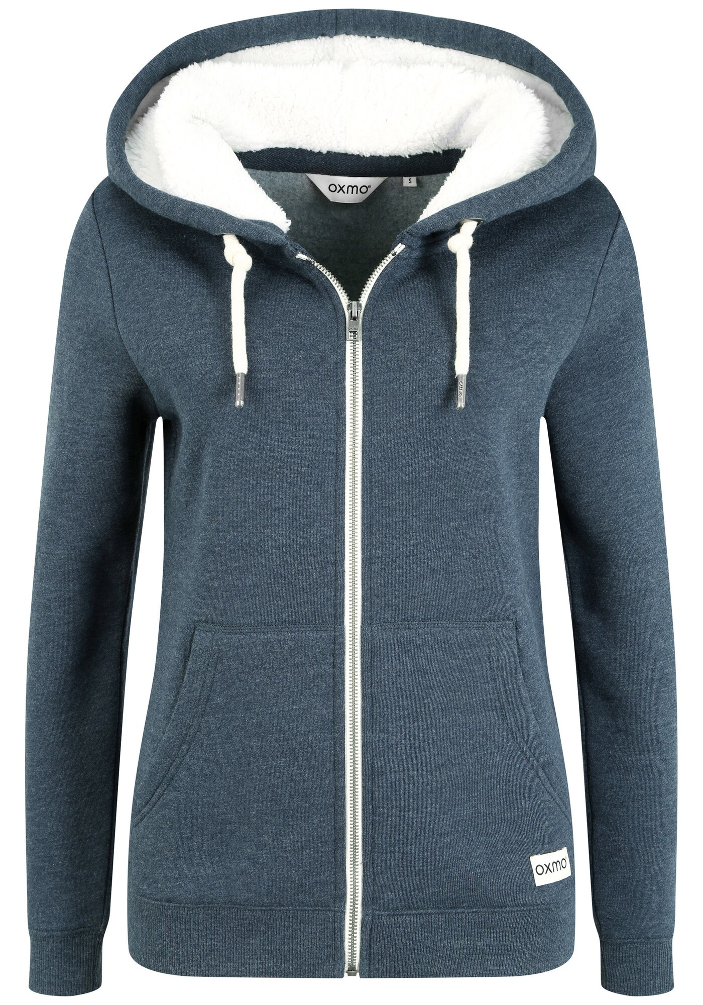 Oxmo Sudadera con cremallera 'Binja'  azul / blanco