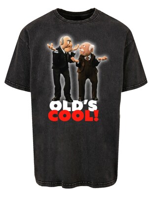 F4NT4STIC Shirt ‘Disney Muppets Waldorf & Statler Old’s Cool’ Rood / Zwart / Wit