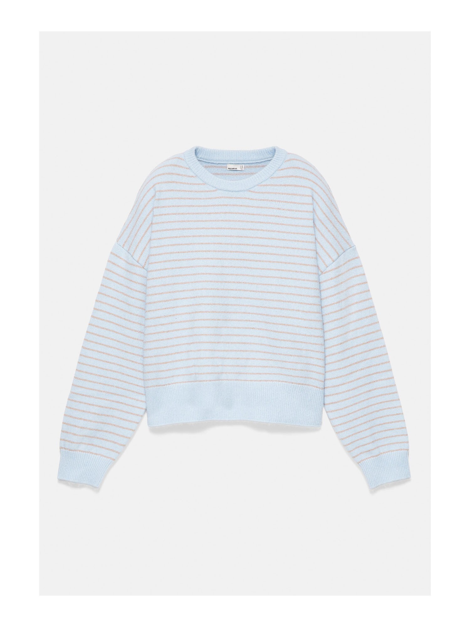 Pull&Bear Pulover tamno bež / svijetloplava