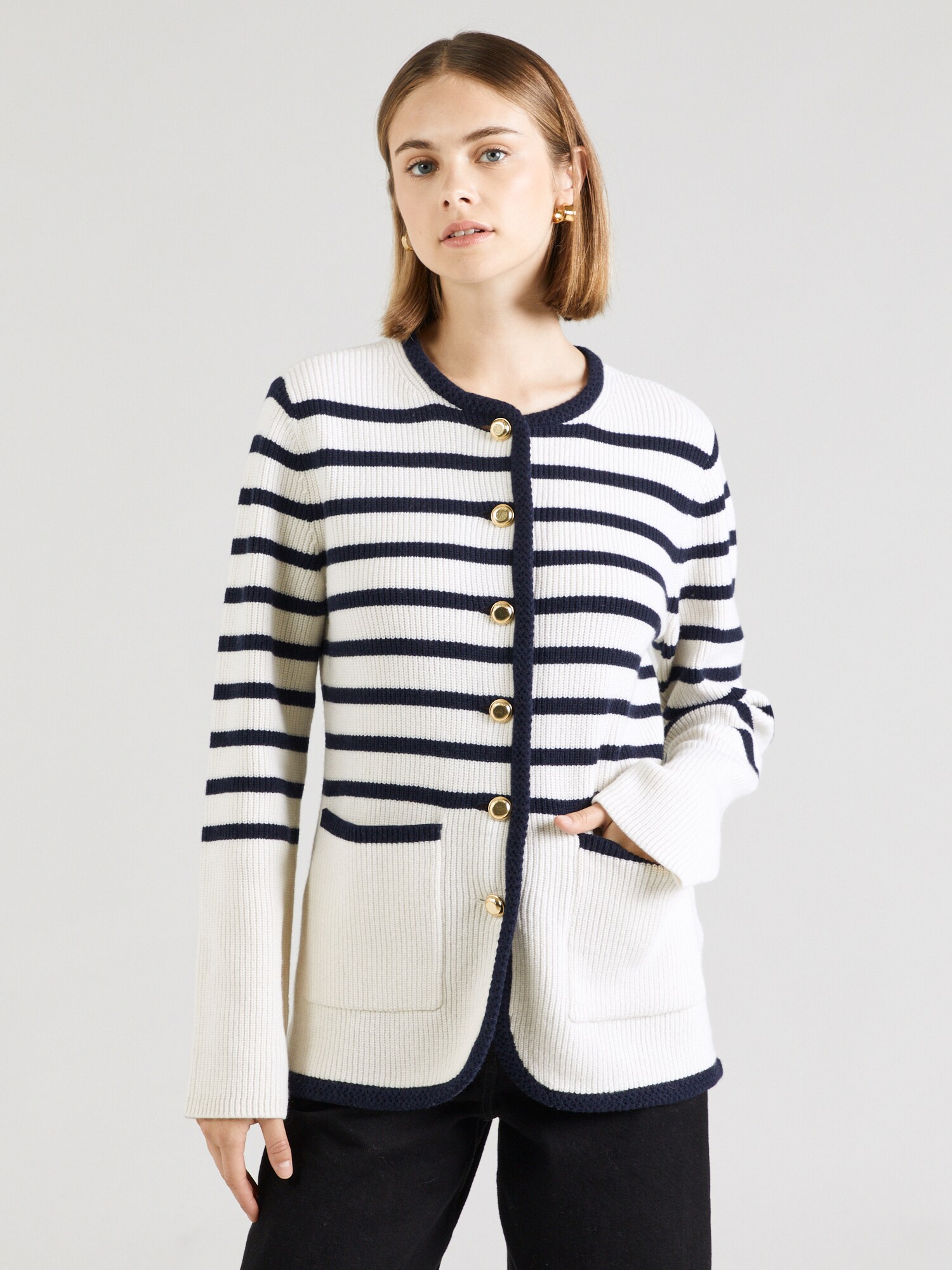 rag & bone Kardigán 'NANCY'  tengerészkék / fehér termék 2. képe