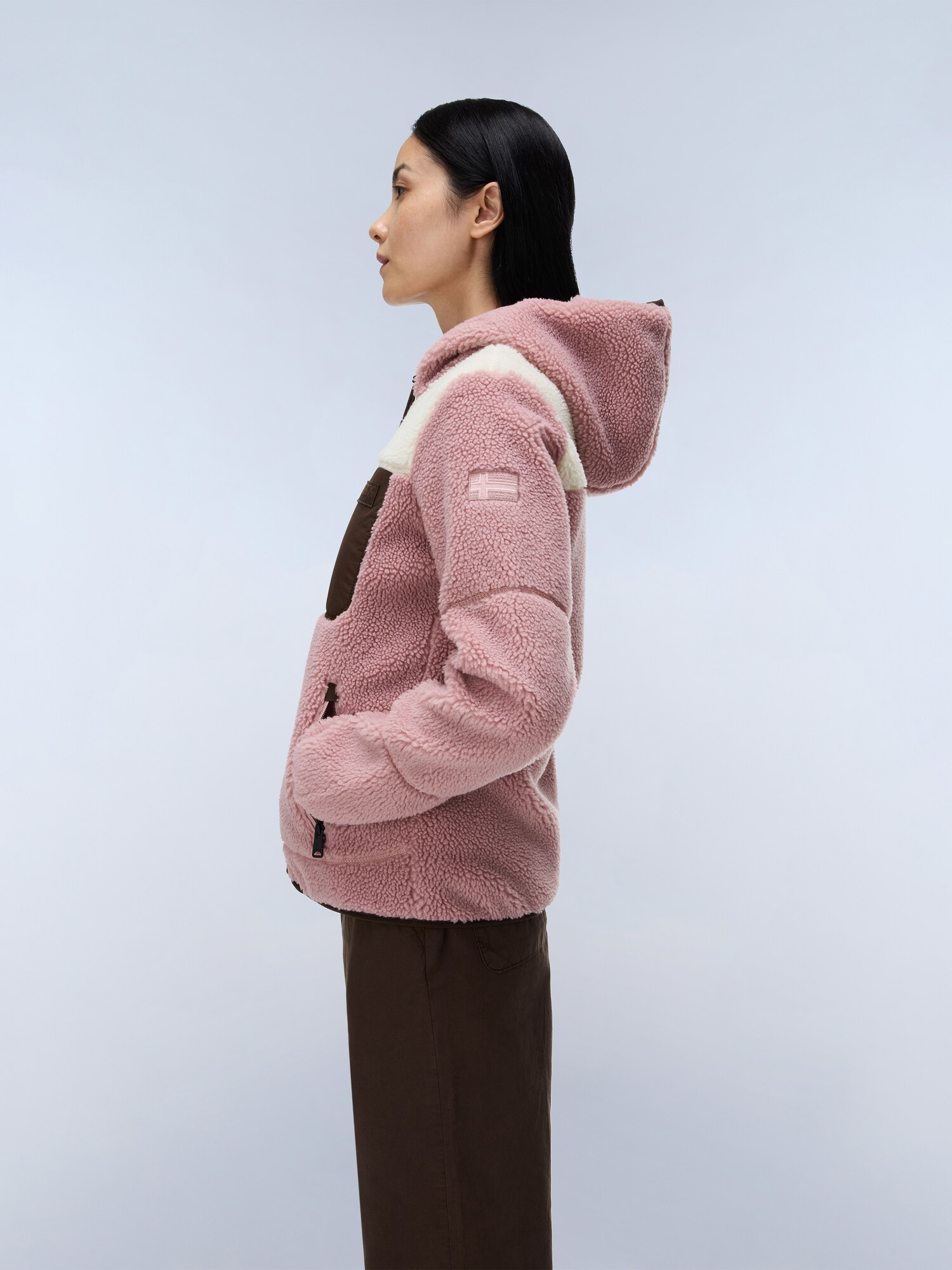 NAPAPIJRI Chaqueta de entretiempo 'Yupik OG'  marrón oscuro / altrosa / blanco natural – imagen 4