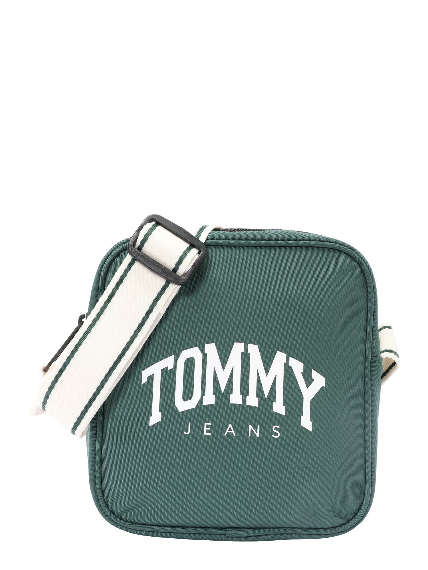 Tommy Jeans Rankinė su ilgu dirželiu smaragdinė spalva / juoda / balta
