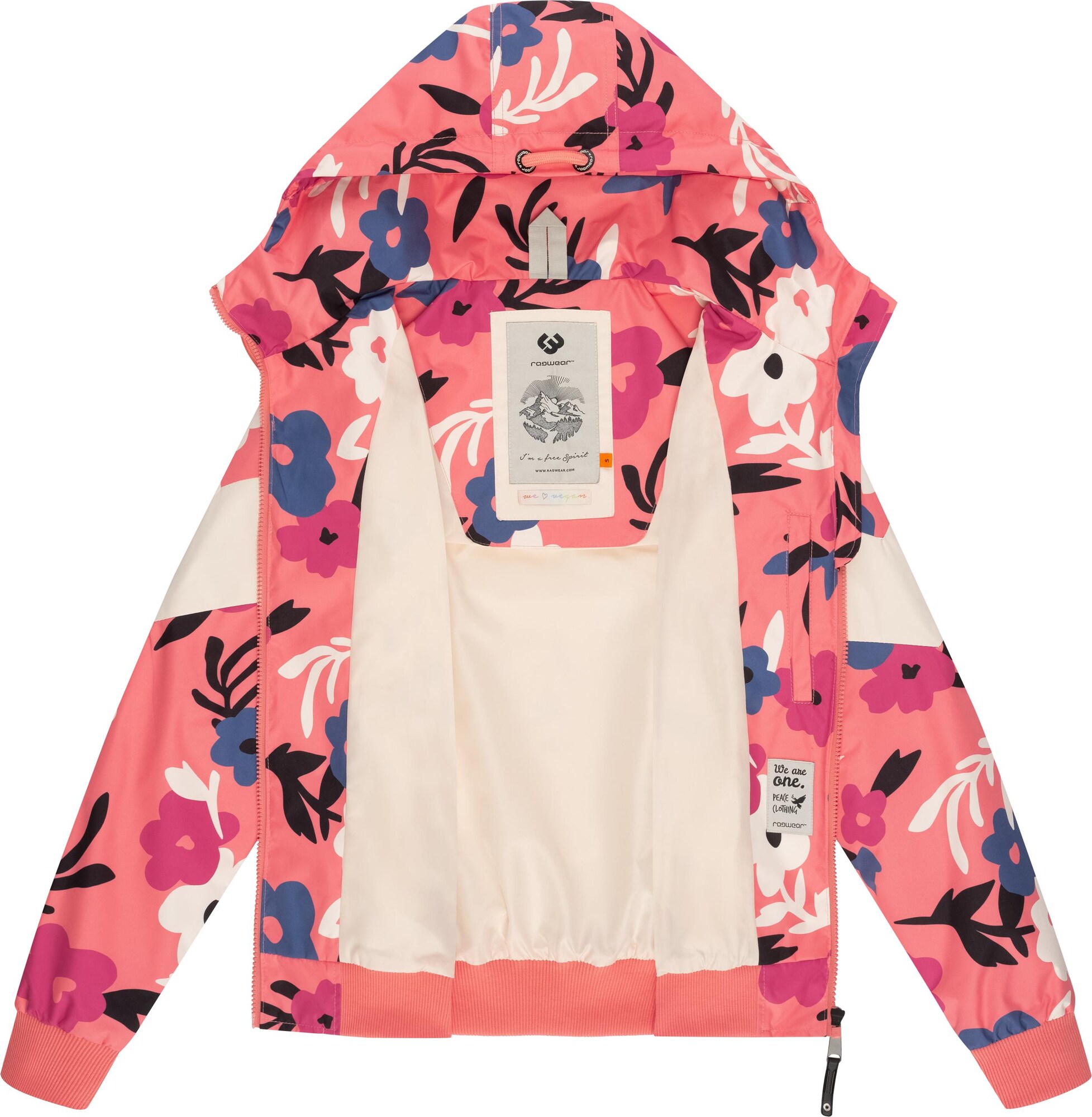 Ragwear Funkčná bunda 'Nuggie' nebielená / modrosivá / koralová / fuksia / čierna (obrázok 5)