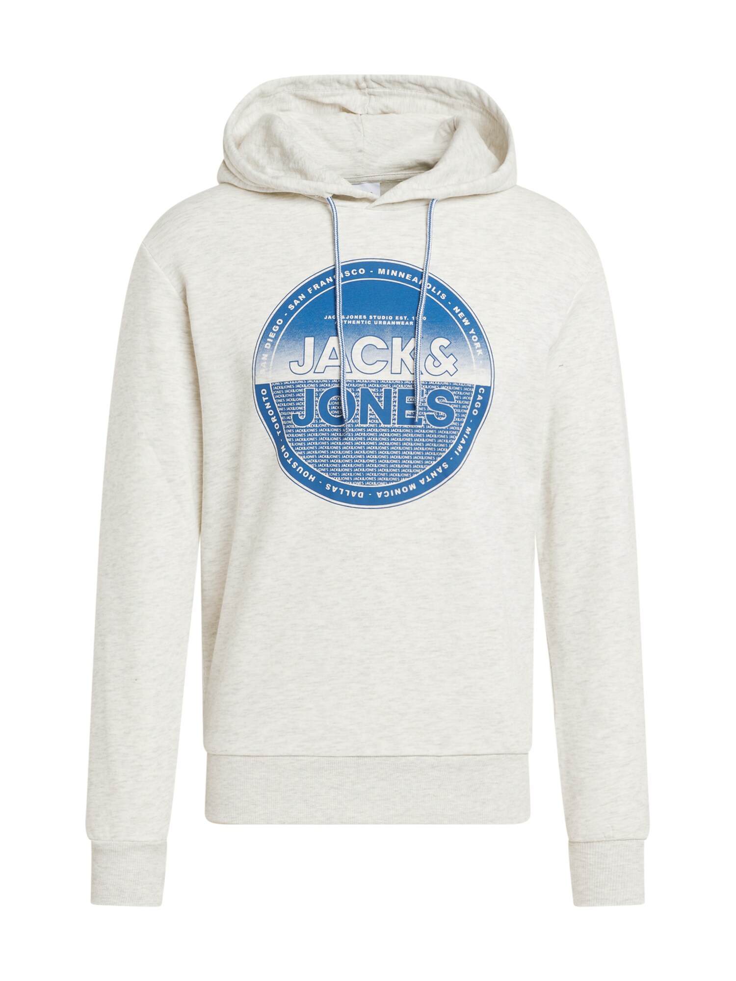 JACK & JONES Mikina 'JJLOYD'  modrá / biela / biela melírovaná