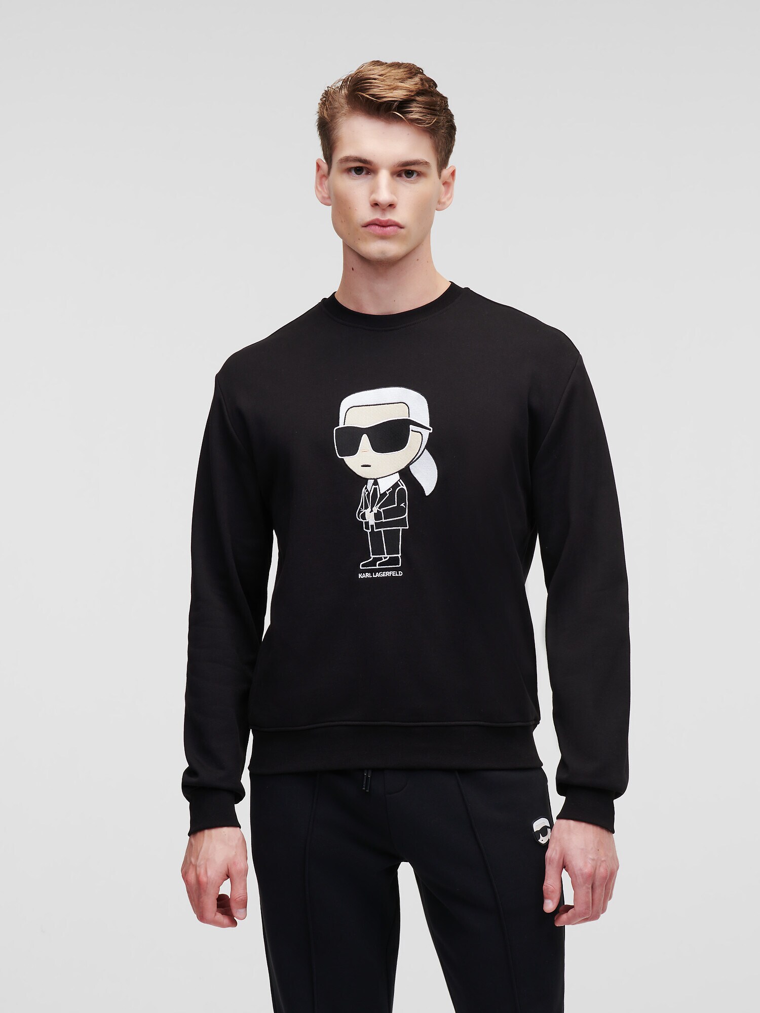 Karl Lagerfeld Tréning póló 'Ikonik'  fekete / fehér termék 2. képe