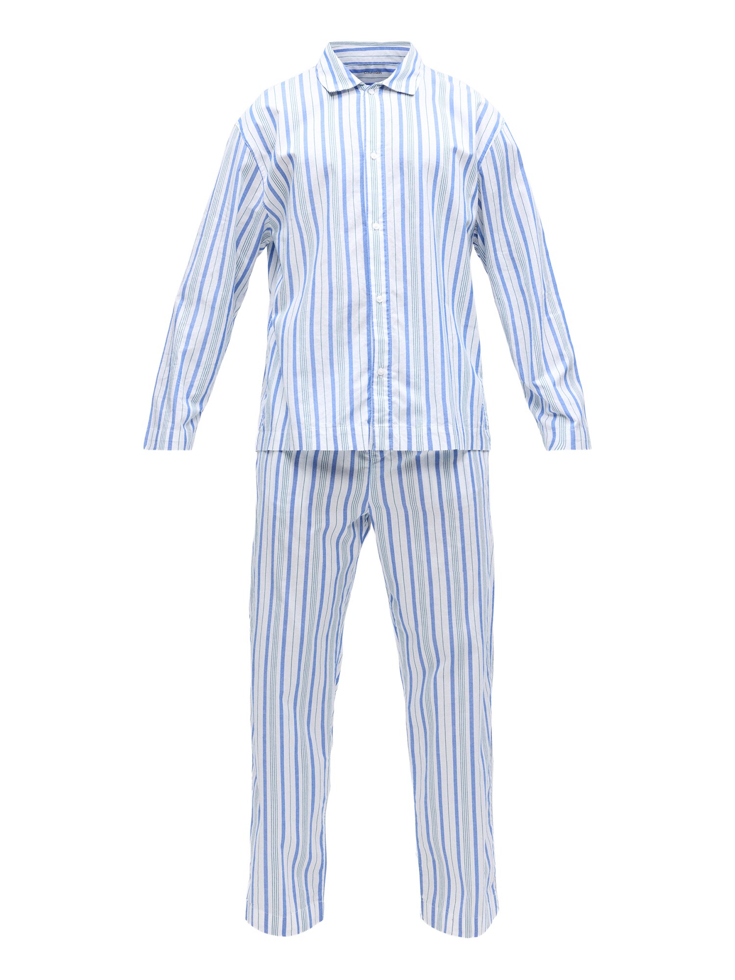 Calvin Klein Underwear Pijama lungă  albastru / turcoaz / alb