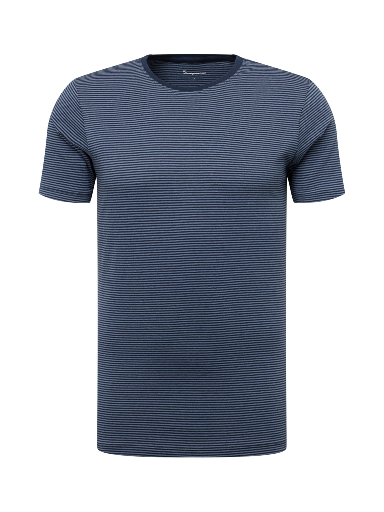 KnowledgeCotton Apparel Marškinėliai 'ALDER' mėlyna dūmų spalva / tamsiai mėlyna