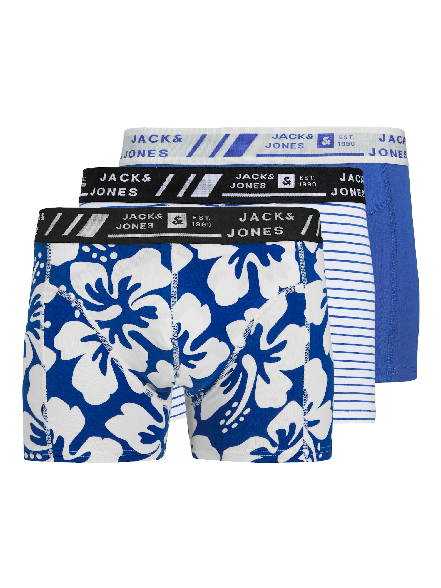 JACK & JONES Boxeri JACHAWAII  albastru închis / negru / alb