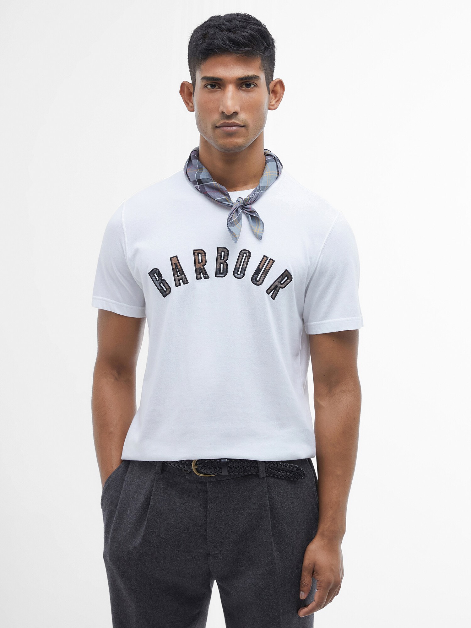 Barbour Póló 'Ancroft'  sötétszürke / fekete / fehér termék 2. képe