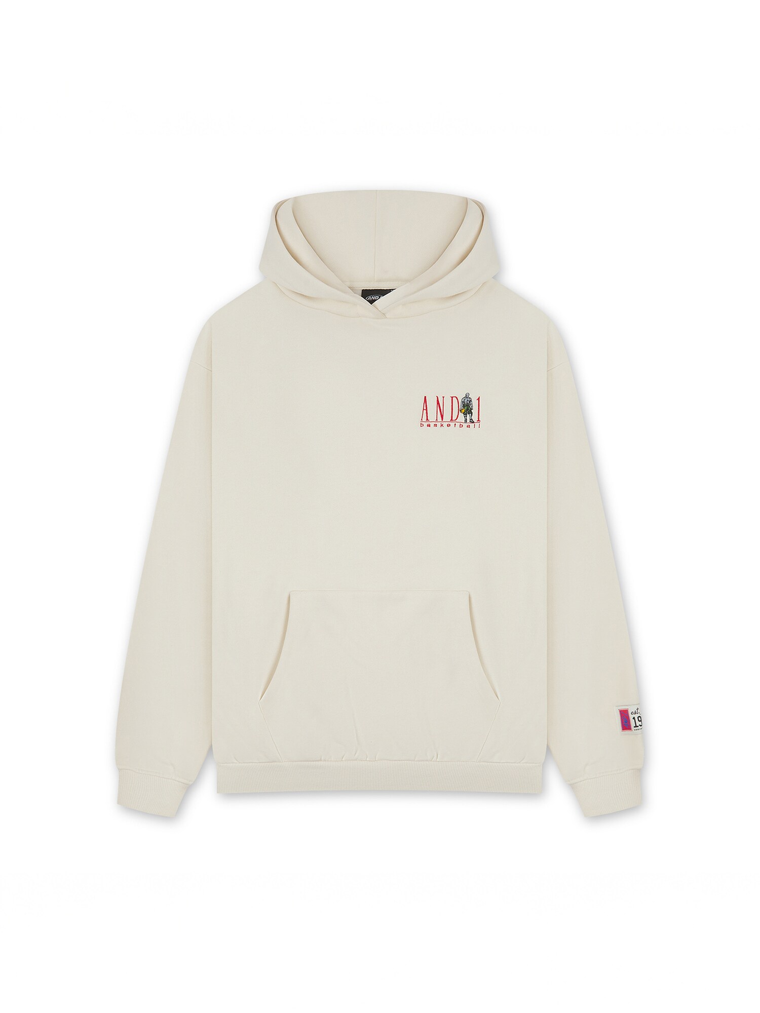 AND1 Sweater majica  ecru/prljavo bijela / crvena
