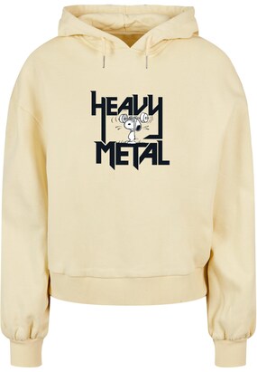 Merchcode Sweatshirt ‘Peanuts – Heavy Metal’ Geel / Zwart / Wit