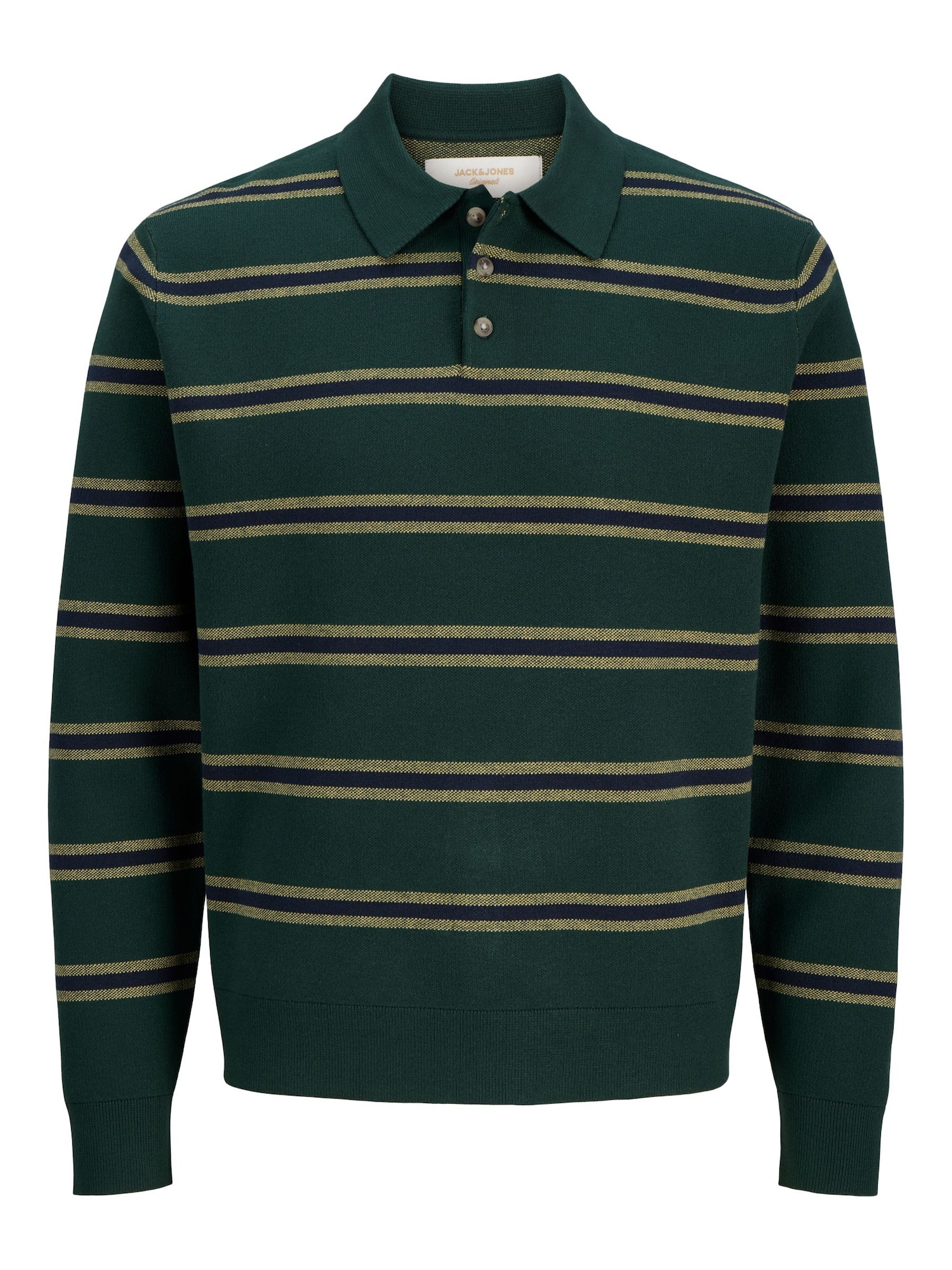 JACK & JONES Jersey 'JORATOCHA' azul oscuro / amarillo claro / verde oscuro