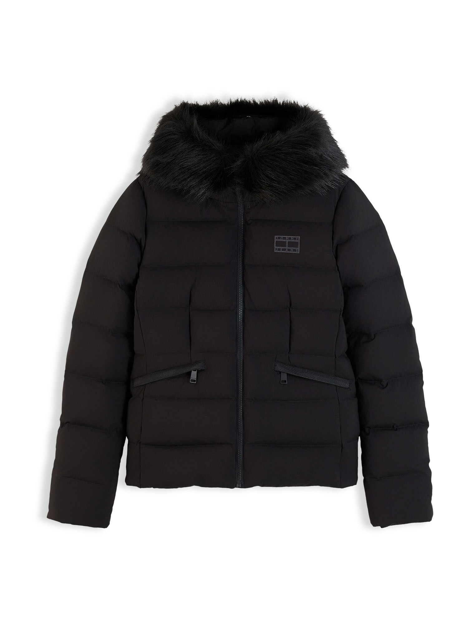 Tommy Jeans Zimná bunda  sivá / čierna