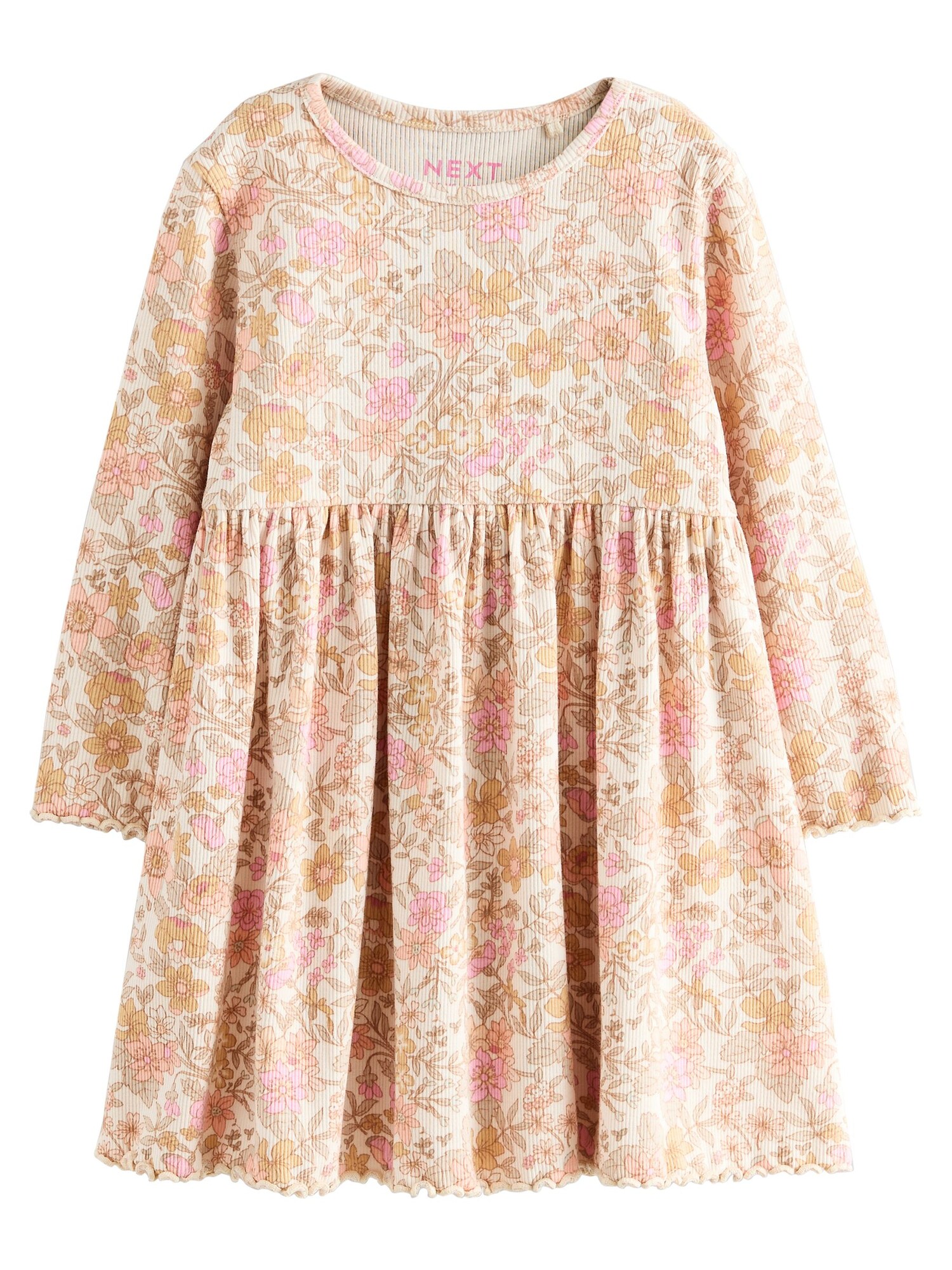 Next Rochie  maro cămilă / roz / alb lână