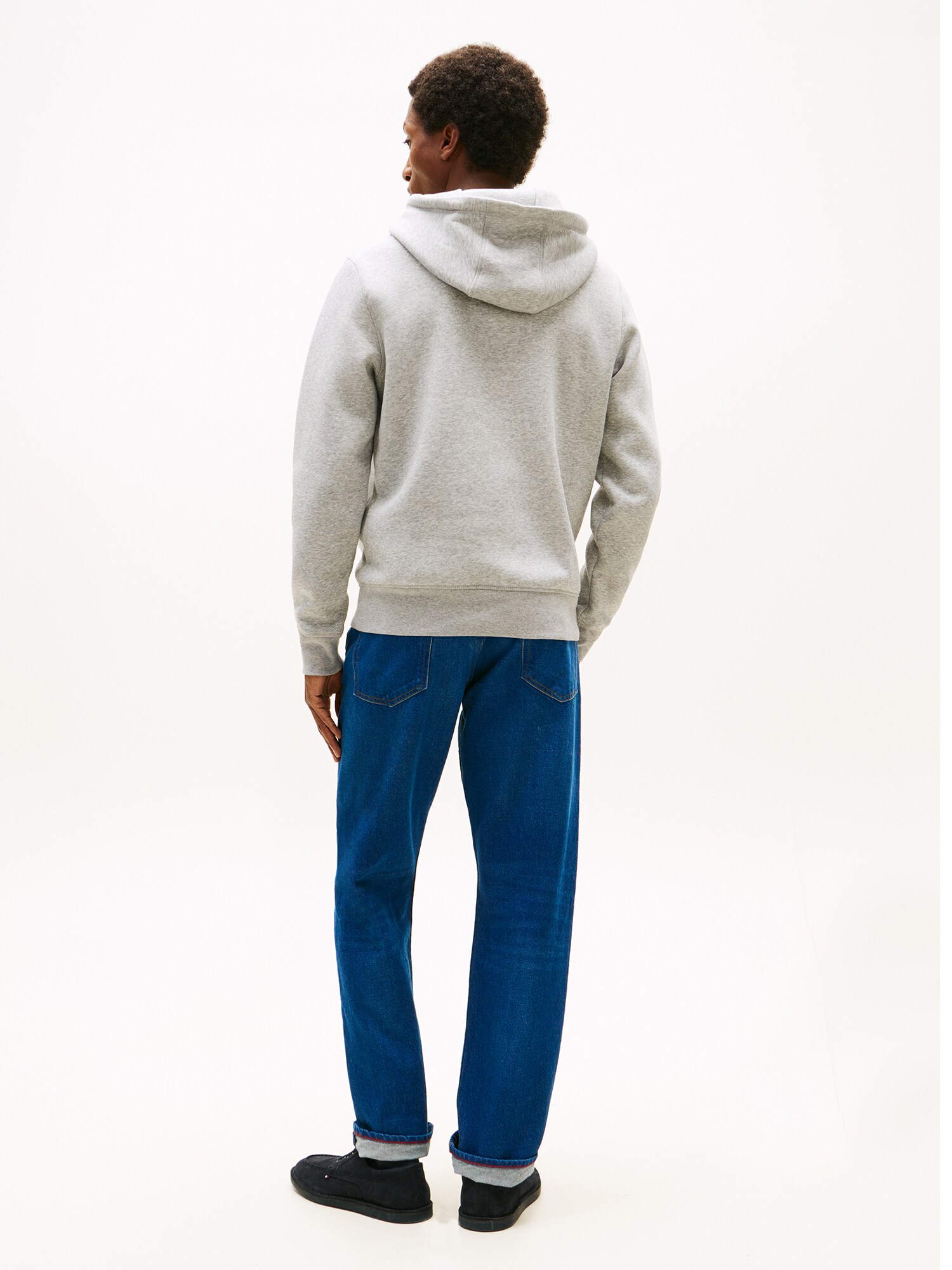 TOMMY HILFIGER Mikina námornícka modrá / sivá melírovaná / červená / biela (obrázok 3)