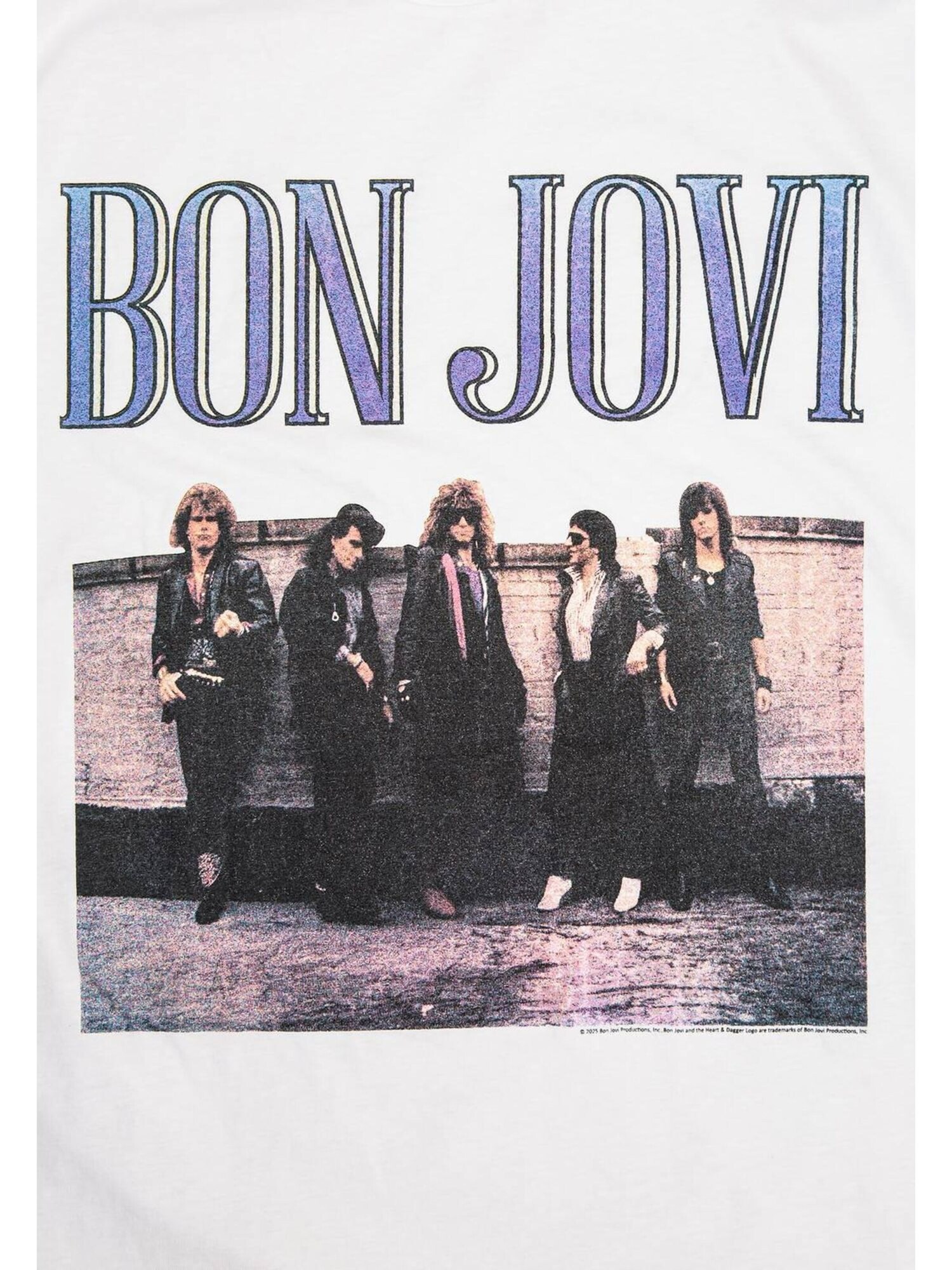 Bon Jovi Camiseta 'Bon Jovi Band Cracked T-Shirt' blanco – imagen 3