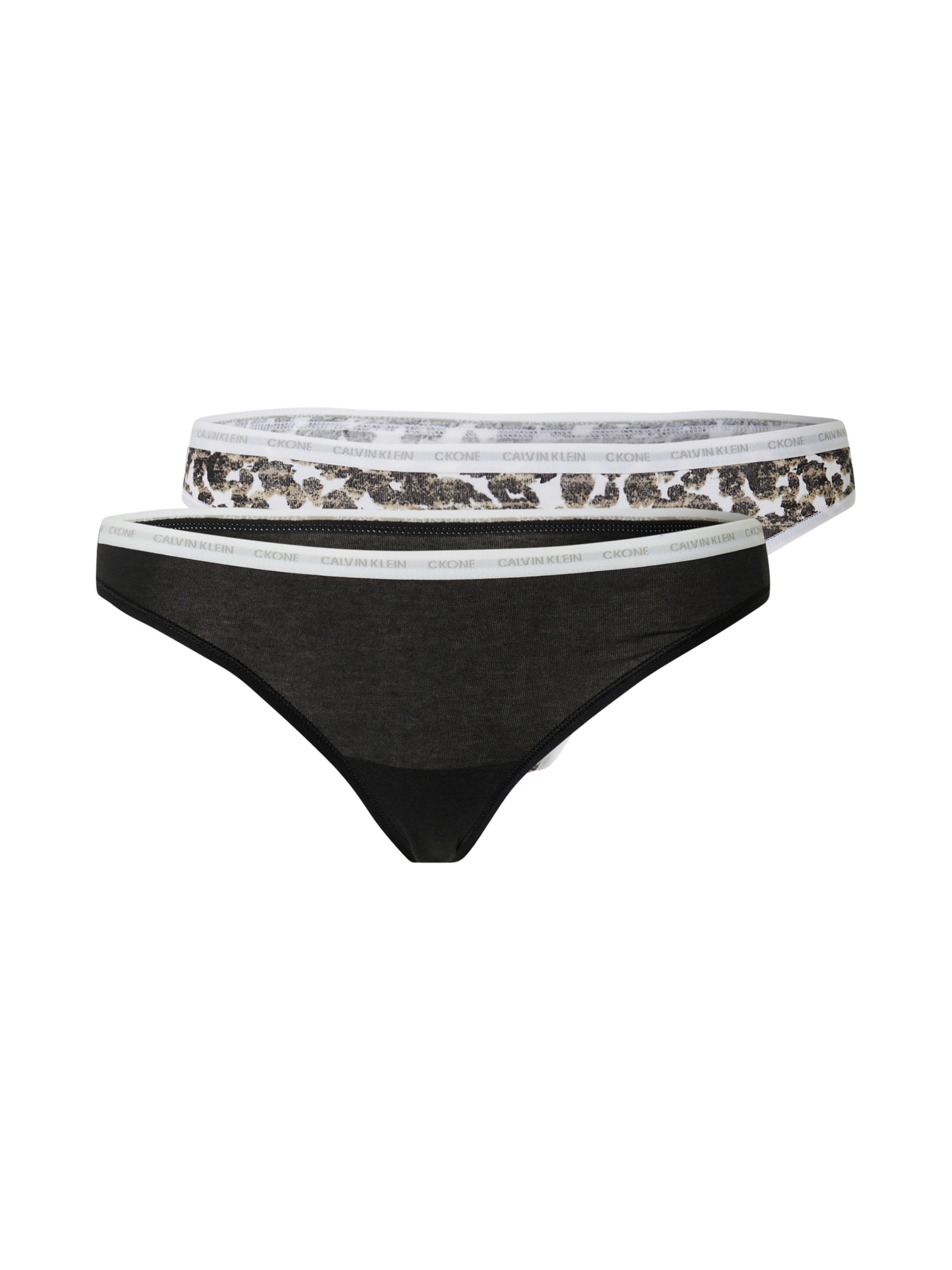 Calvin Klein Underwear Stringu biksītes gaiši brūns / melns / balts