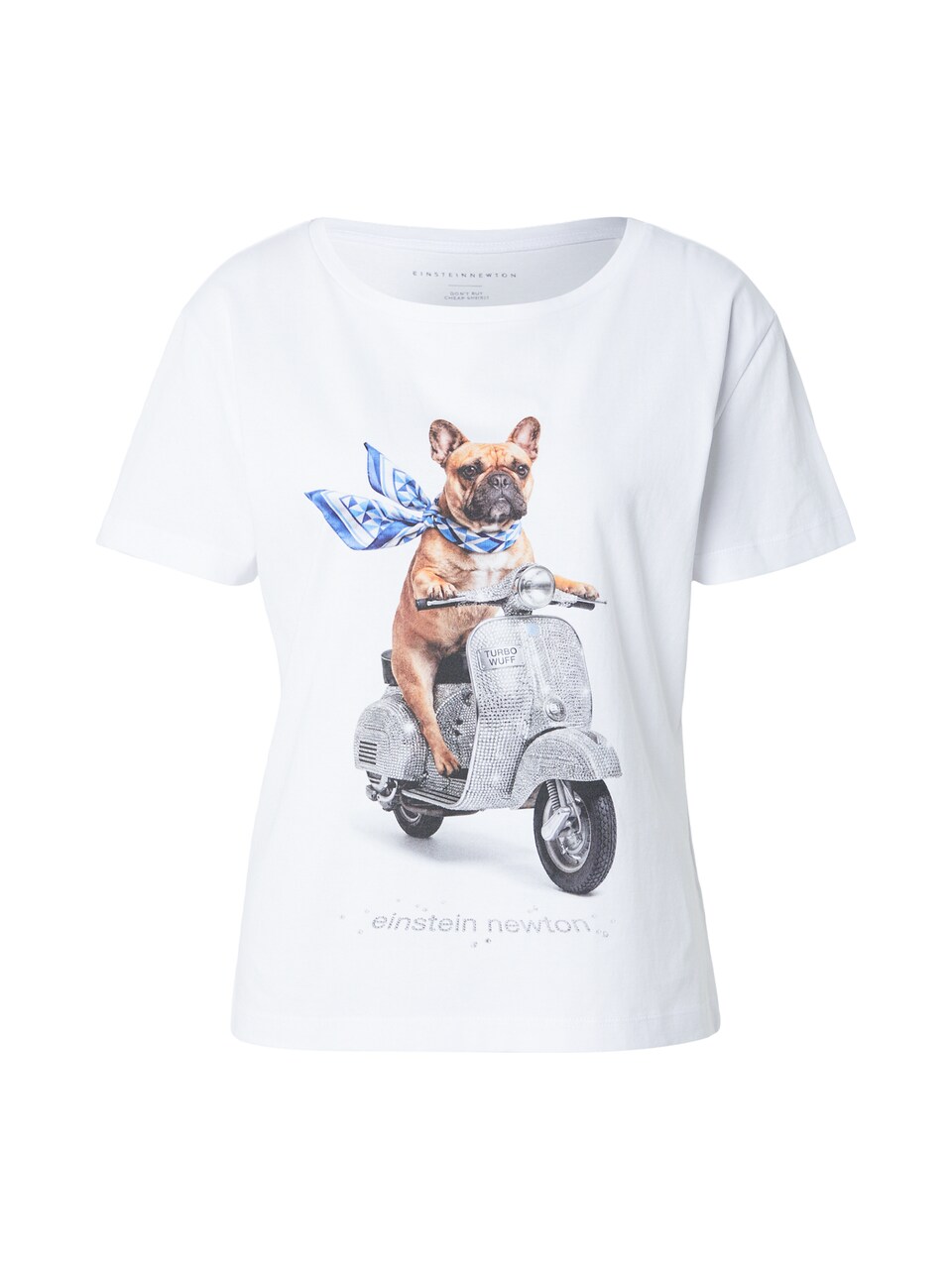 T-shirt blå / ljusbrun / svart