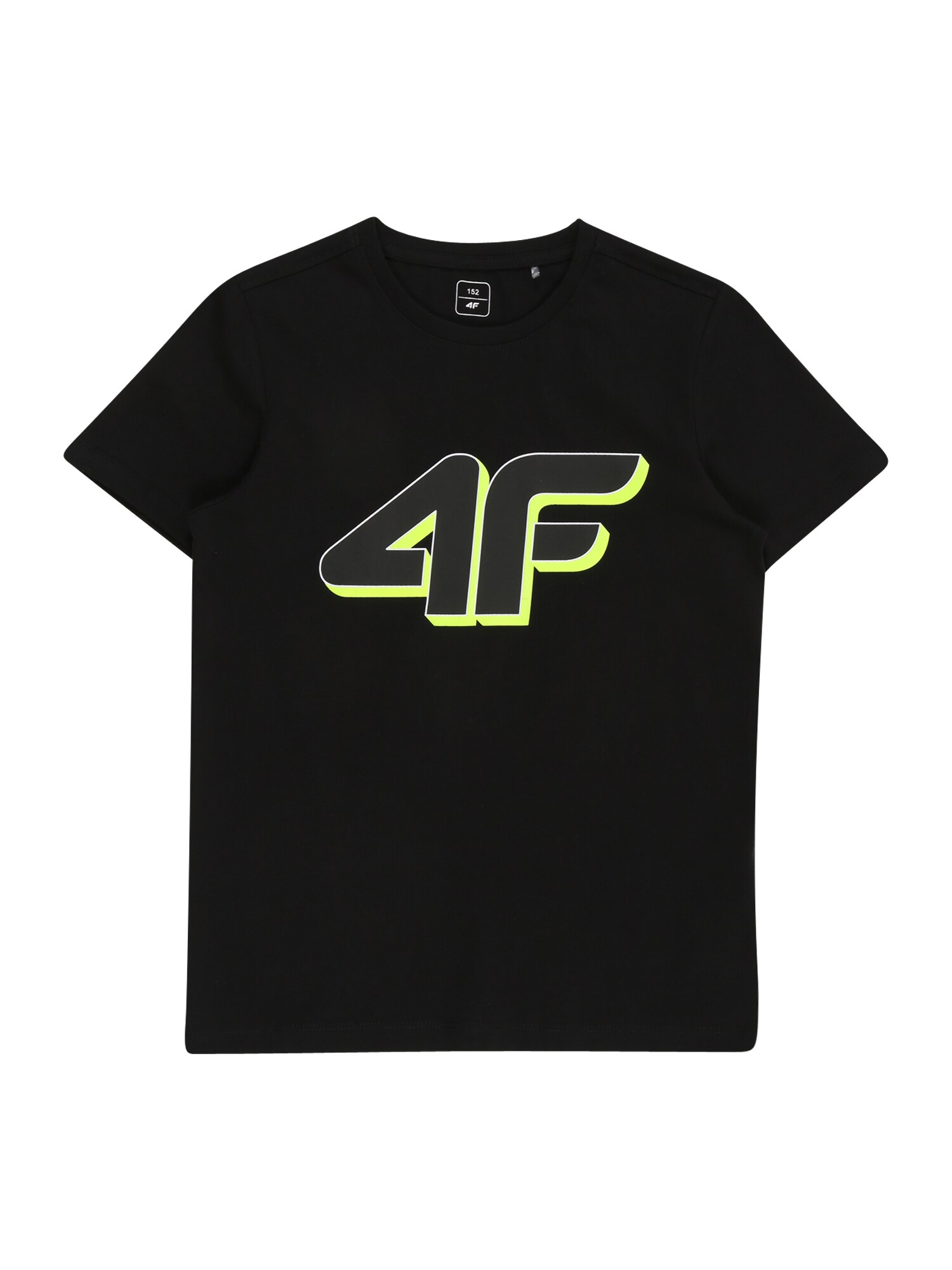 4F Sportiniai marškinėliai  juoda / žaliosios citrinos spalva