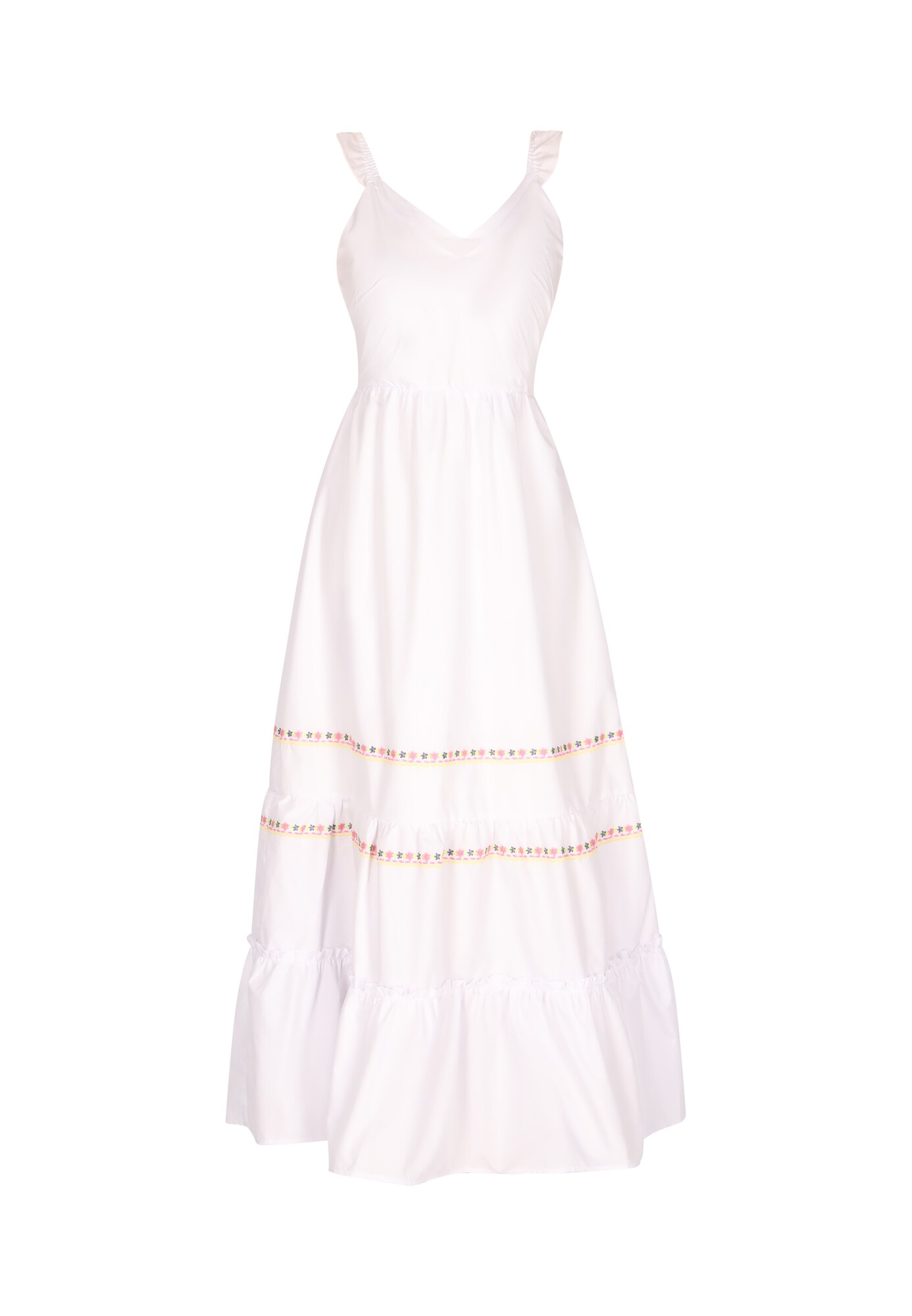 IZIA Rochie  portocaliu / alb lână