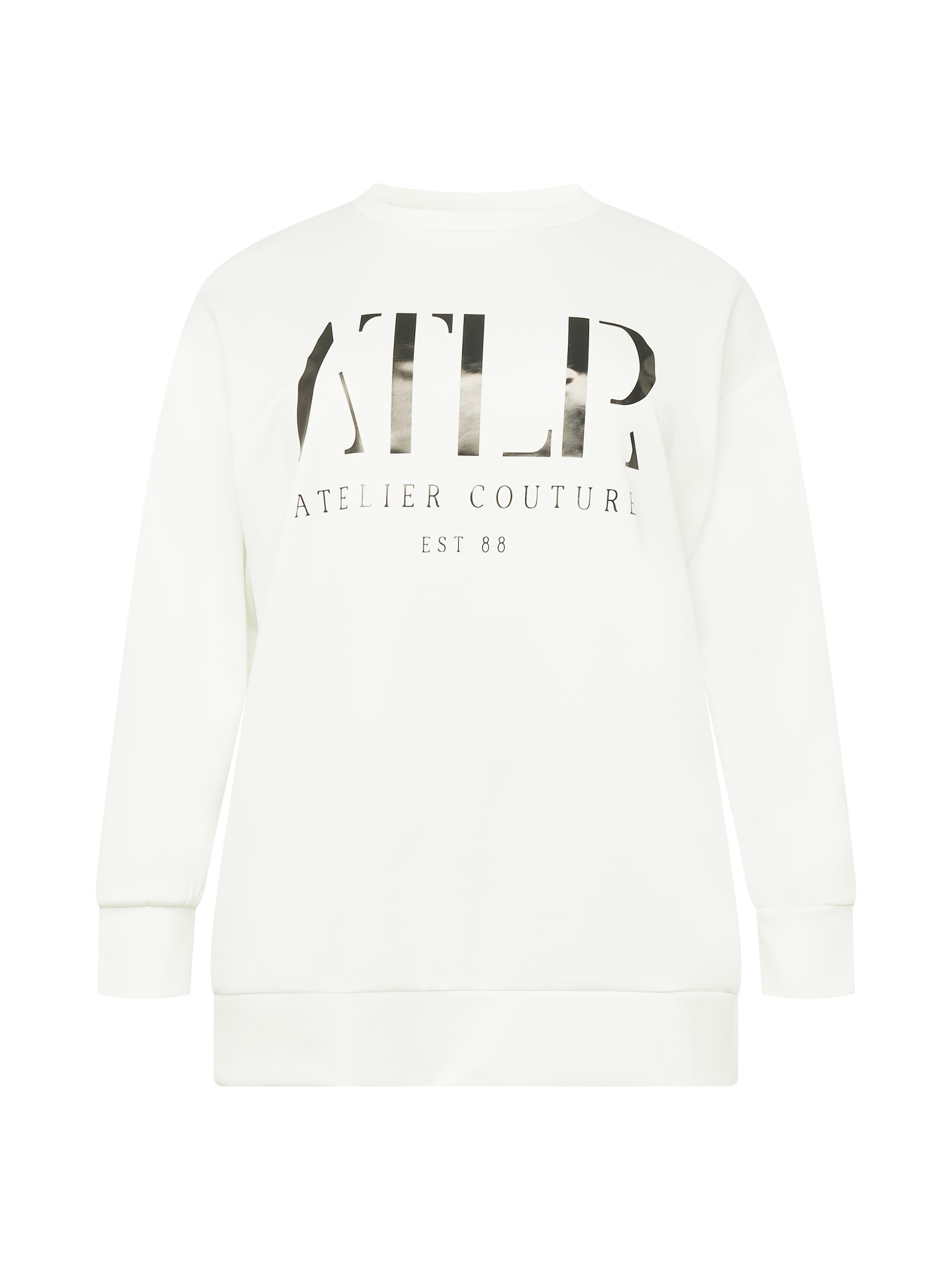 River Island Plus Sweater majica 'ATLR'  boja pijeska / crna / bijela