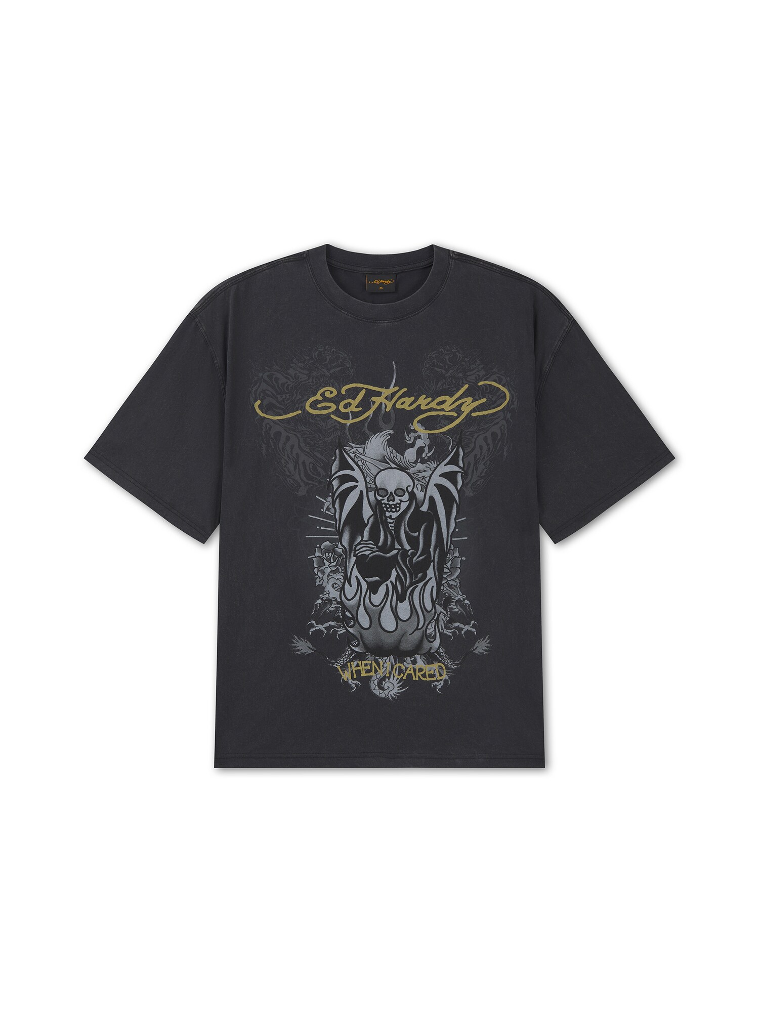 Ed Hardy Tričko 'When I Cared'  žltá / čierna