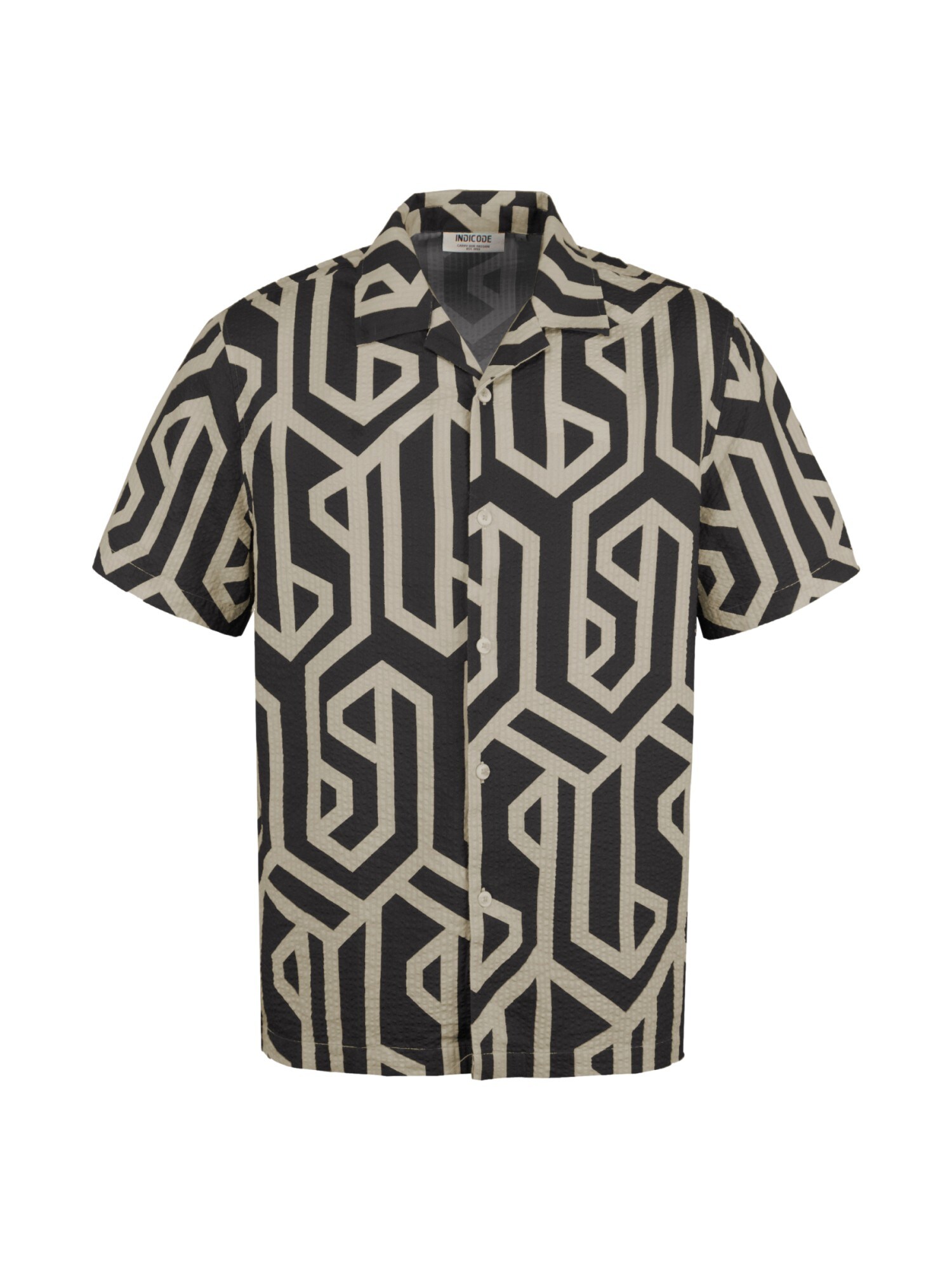 INDICODE Camicia beige / nero