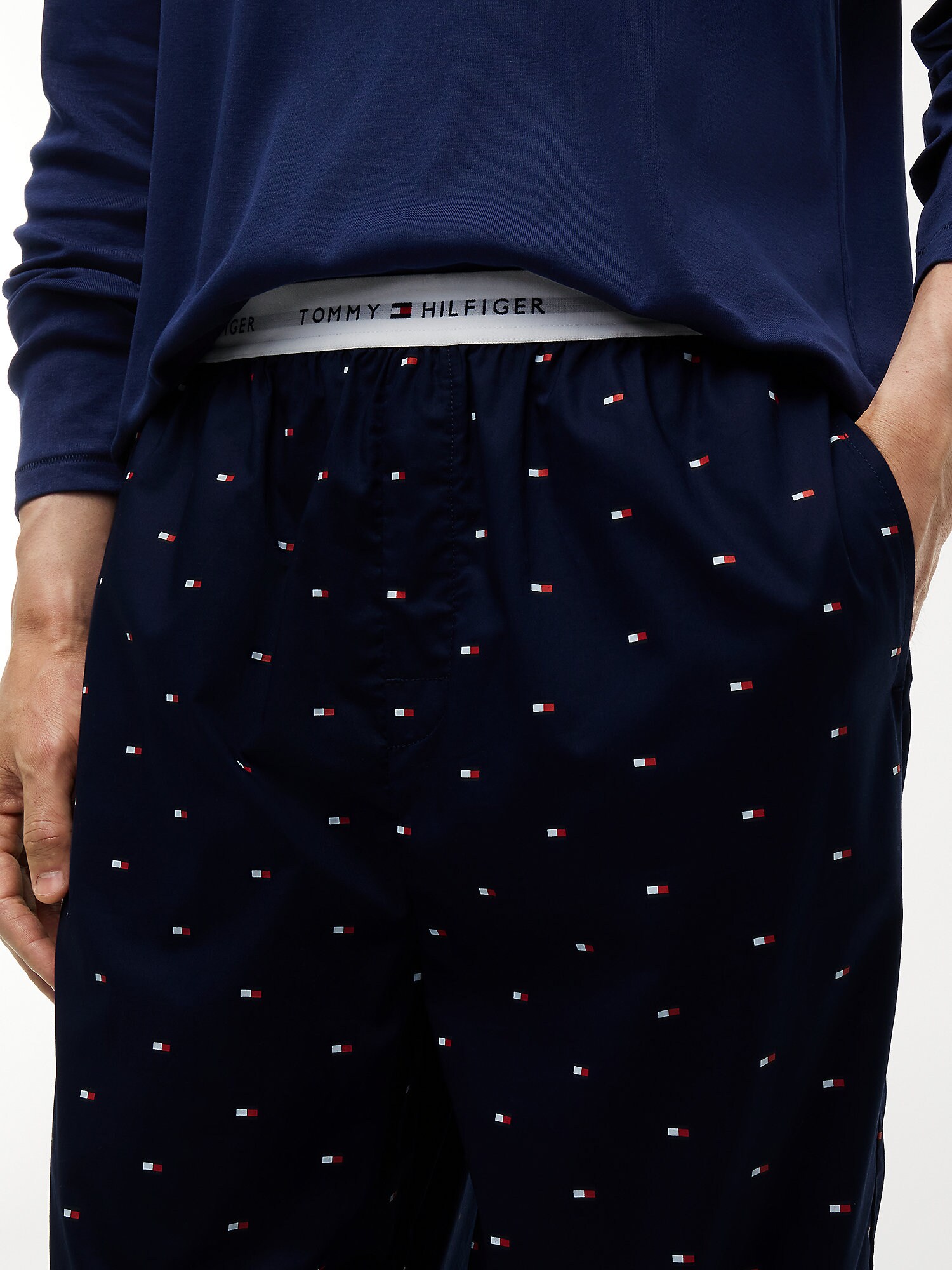 Tommy Hilfiger Underwear Pijama largo marino / navy / rojo – imagen 3