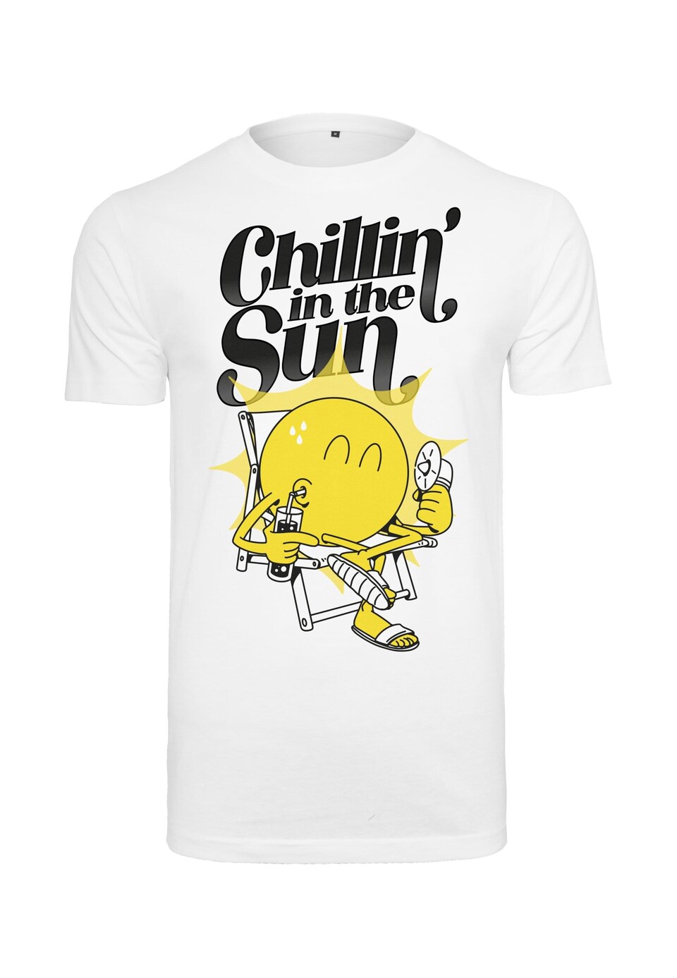 T-shirt 'Chillin' gul / svart