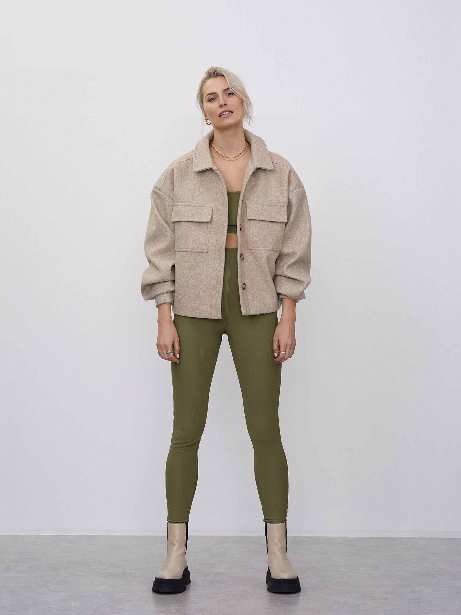 LeGer by Lena Gercke Átmeneti dzseki 'Eva'  bézs / bézs melír termék 2. képe