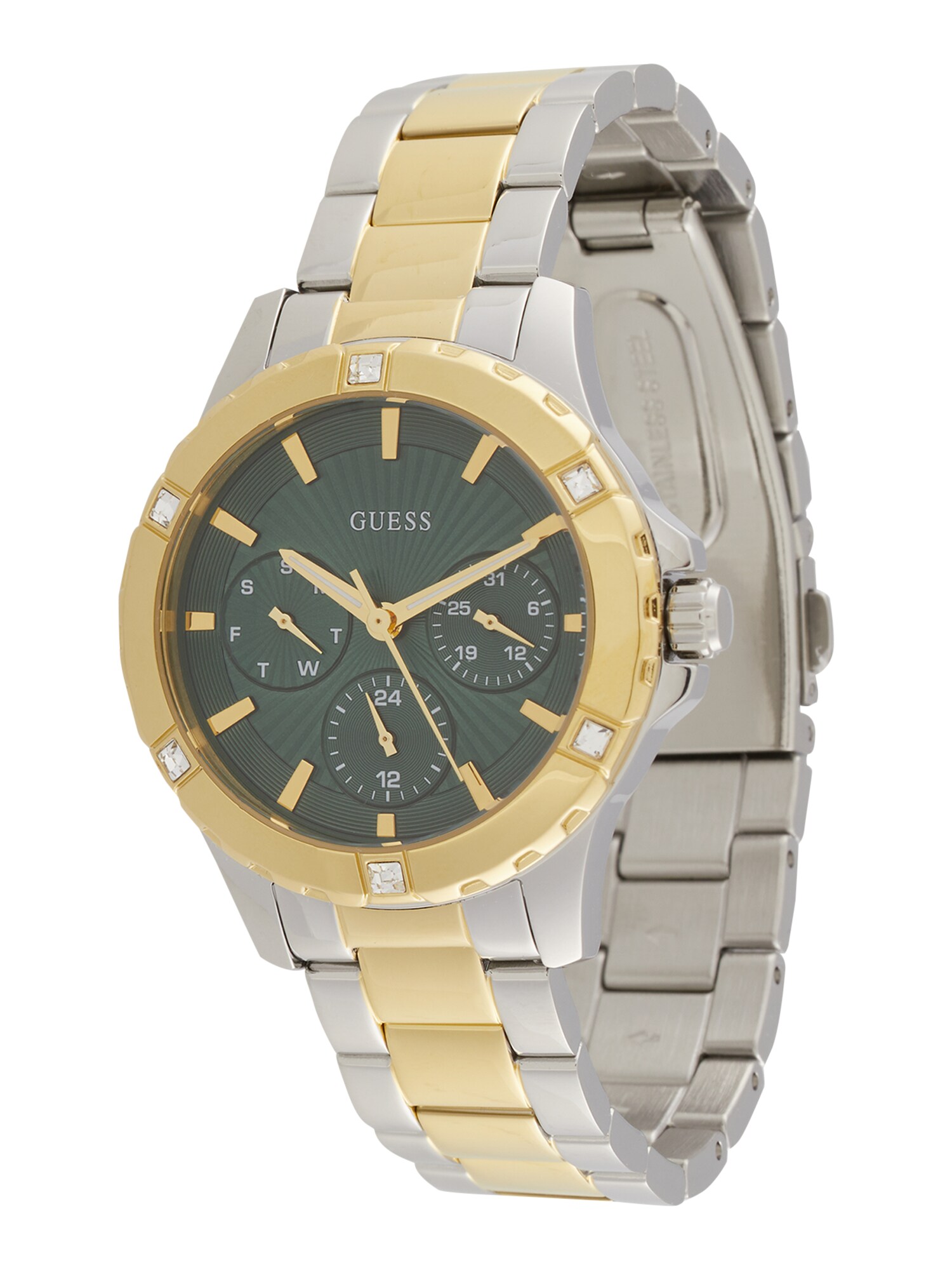 Guess Analoog Horloge 'Mist' Goud / Groen / Zilver / Wit