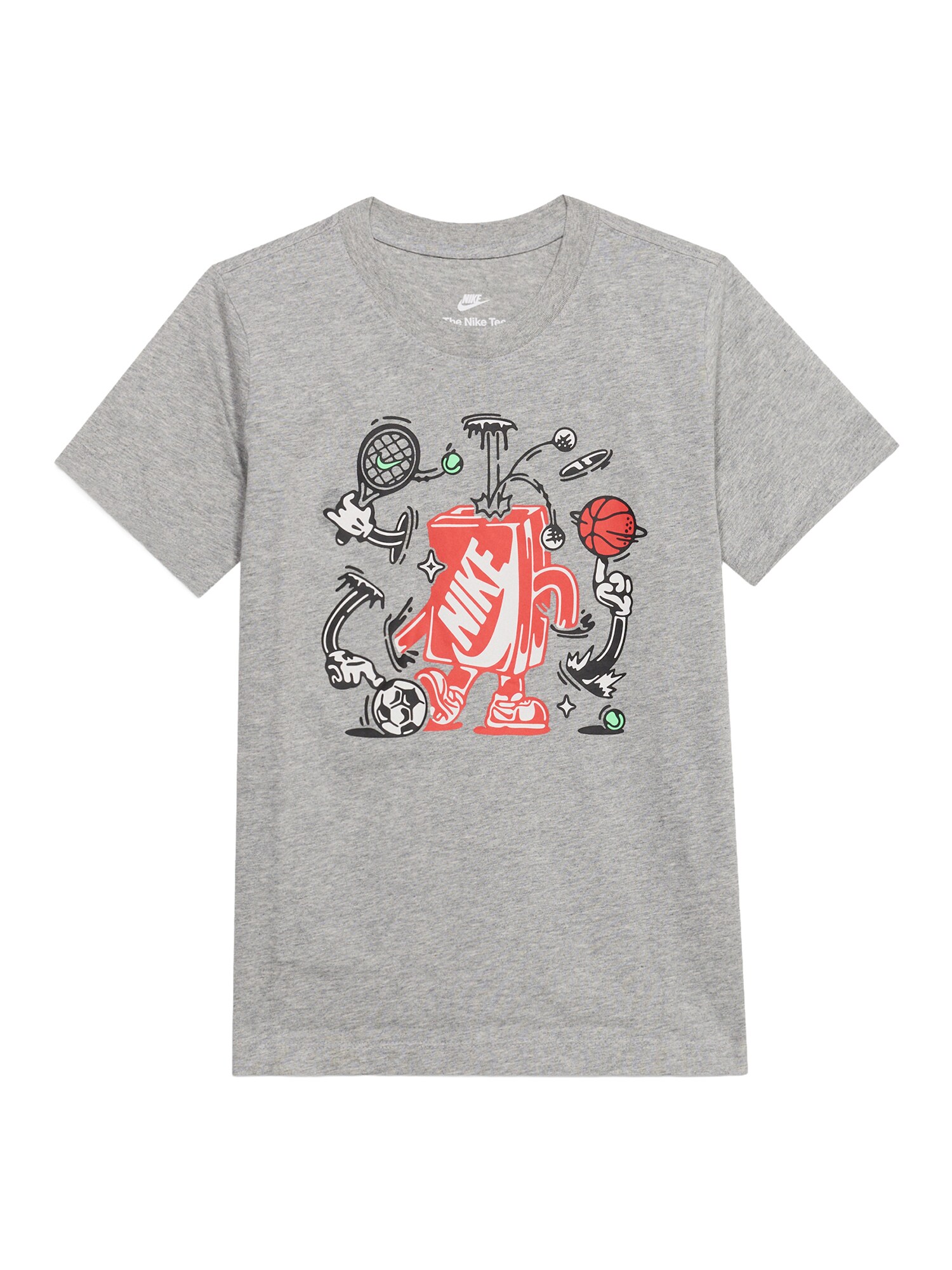 Nike Sportswear Tricou gri amestecat / roșu intens / negru / alb murdar
