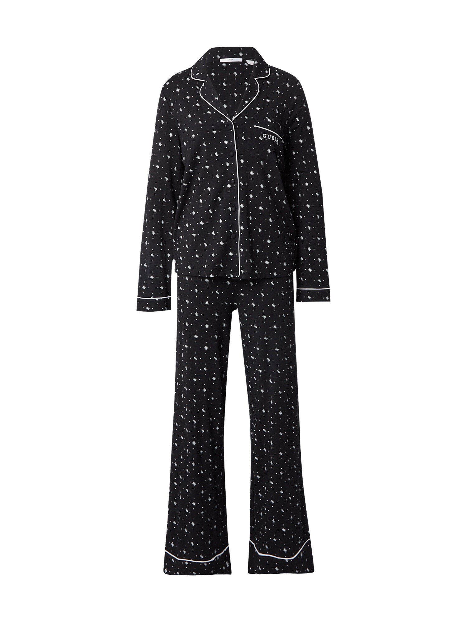 GUESS Pijama SASHA  negru / alb