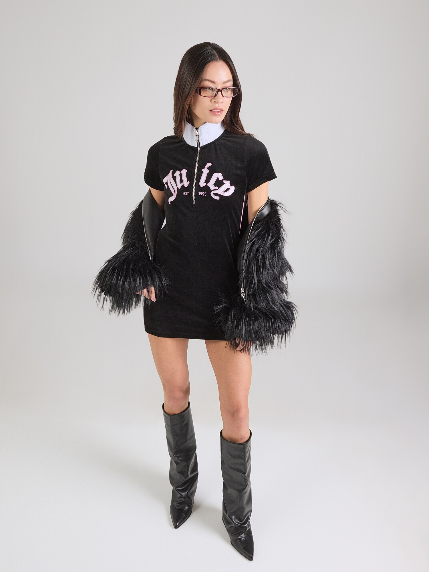 Juicy Couture Vestido 'CLASIC' rosa / negro / blanco – imagen 3