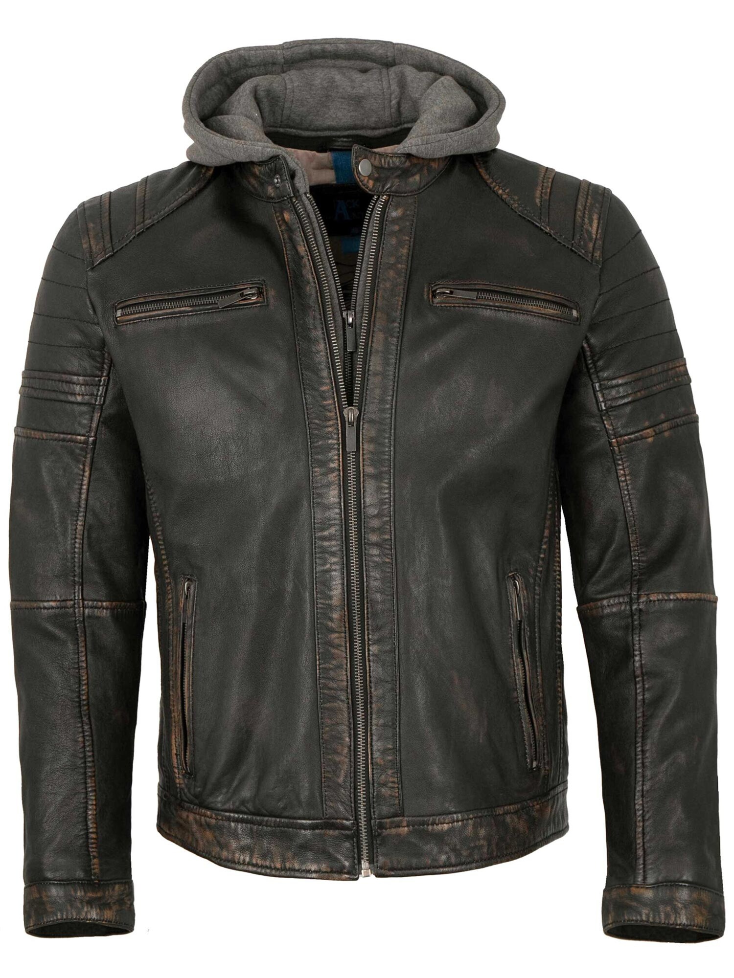 Lederjacken24 Chaqueta de entretiempo 'Zenon-1'  negro
